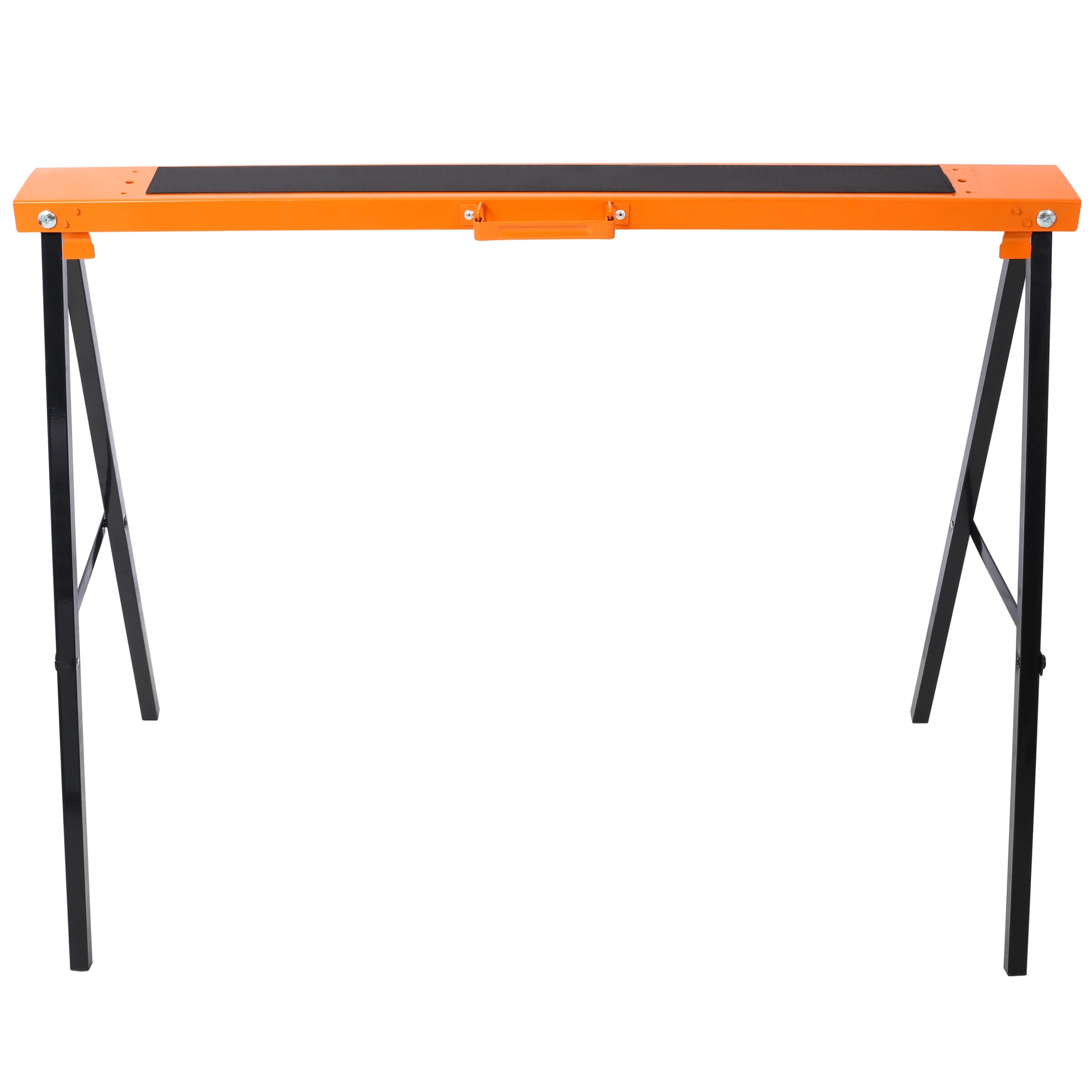 Saw Horses 2 Pack, Folding Portable Work Horse, Heavy Duty Steel with Fast Open Legs & Carry Handle, Orange/Black, Fully Assembled for Garage Workshop view 2