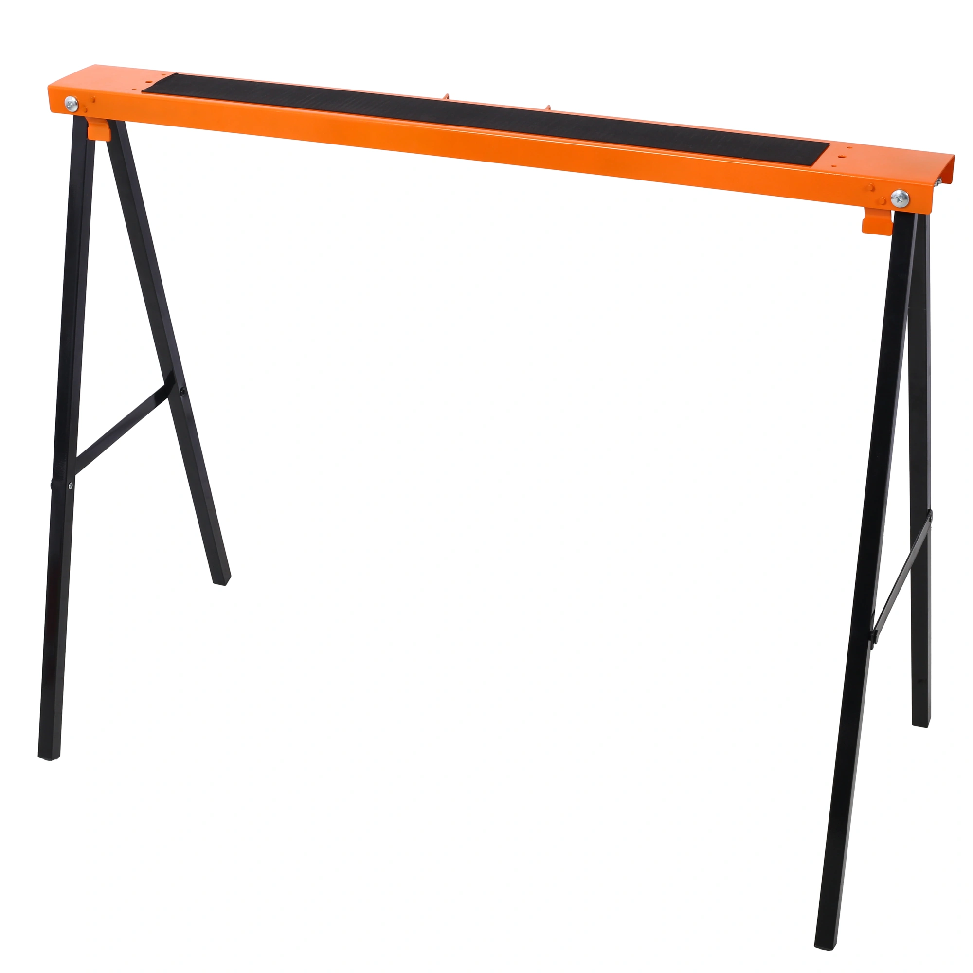Saw Horses 2 Pack, Folding Portable Work Horse, Heavy Duty Steel with Fast Open Legs & Carry Handle, Orange/Black, Fully Assembled for Garage Workshop view 4