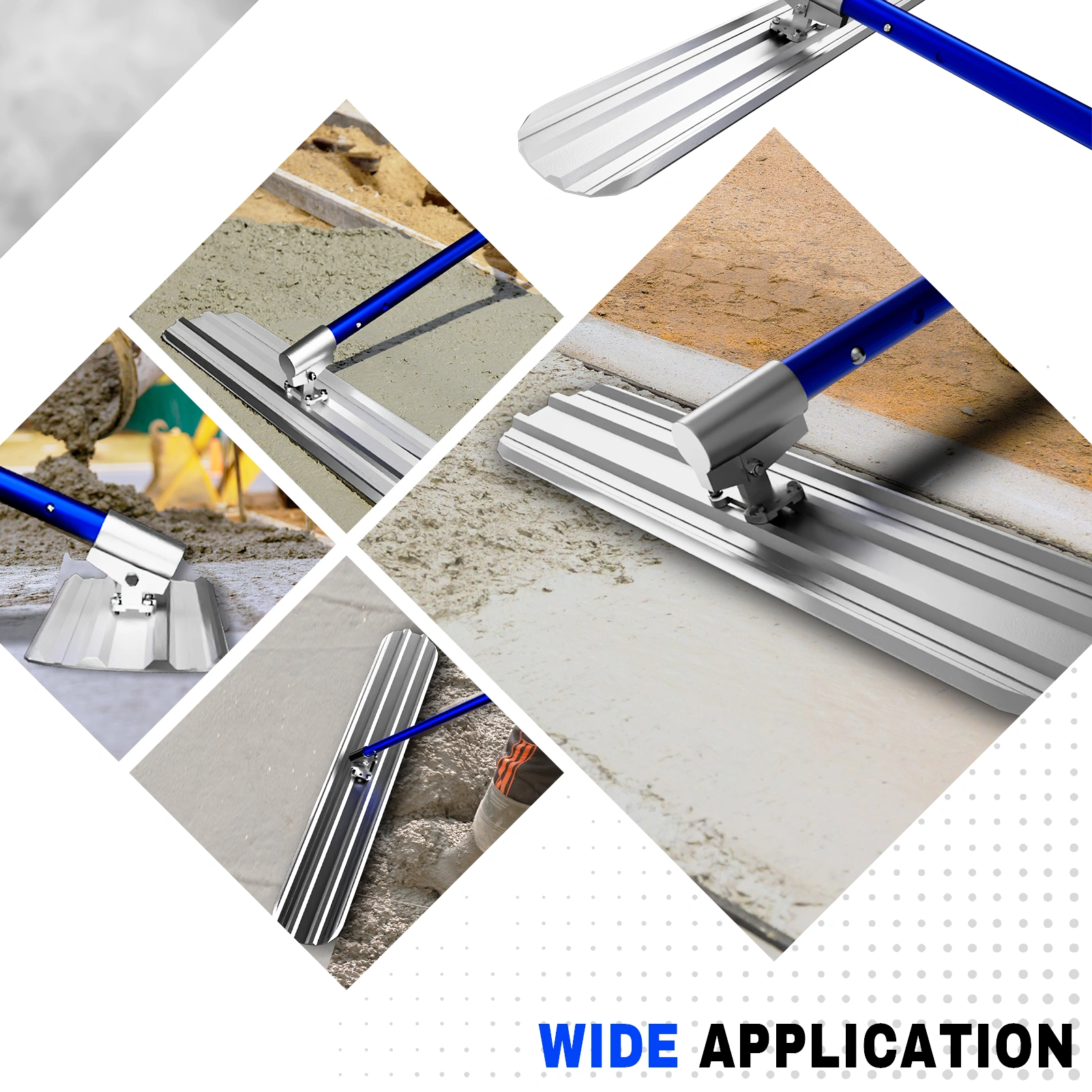 48'' Magnesium Concrete Bull Float Kit - 8" Reservoir Head, 4 Handle Sections, Trowel & Carrying Case for Concrete Finishing view 5