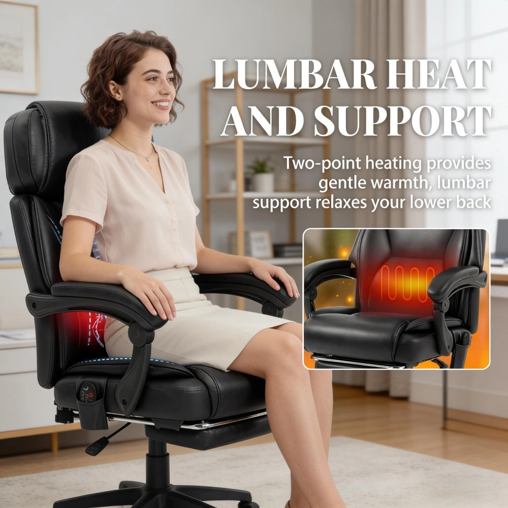 Massage Office Chair, Ergonomic Executive Swivel Chair with Lumbar Support, High Back Computer Desk Chair view 2
