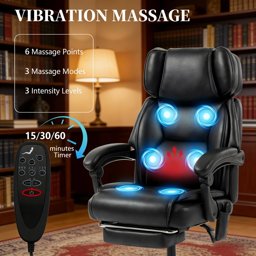 Massage Office Chair, Ergonomic Executive Swivel Chair with Lumbar Support, High Back Computer Desk Chair view 6