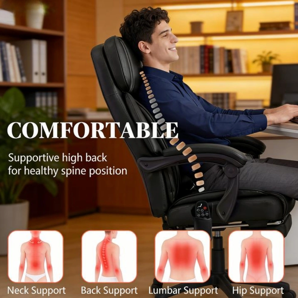 Massage Office Chair, Ergonomic Executive Swivel Chair with Lumbar Support, High Back Computer Desk Chair view 7