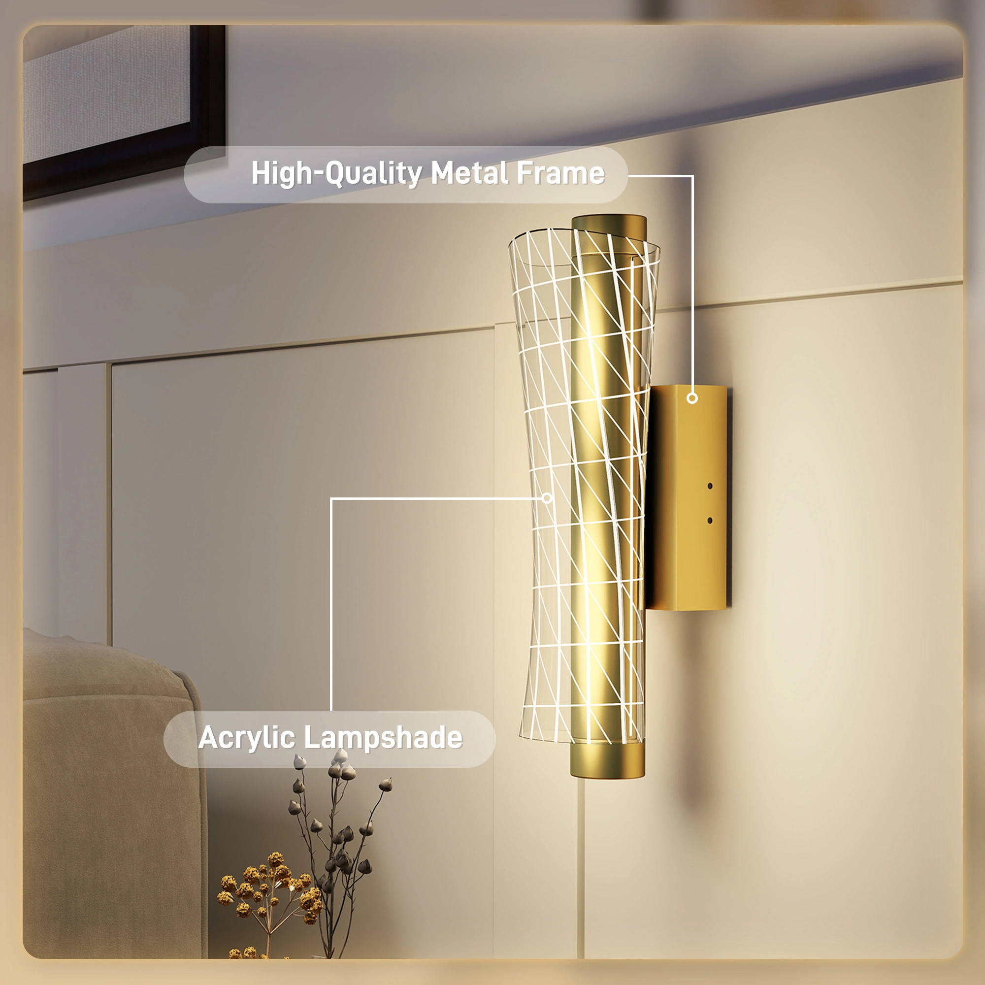 Modern LED Outdoor Wall Sconce, Waterproof IP65 Exterior Light Fixture for House Patio Porch Garden, Wall Mount Night Lamp view 4
