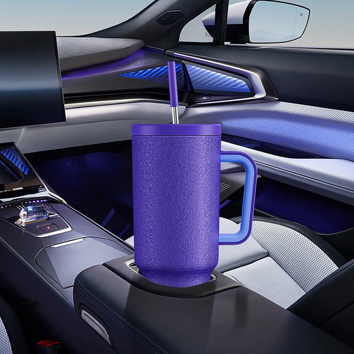 Double Wall Insulated Travel Mug 20oz Extra Large - Leak Proof Thermal Cup with Comfortable Grip for Hot Cold Drinks, Vacuum Insulated Coffee Tumbler for Office Home Outdoor Travel Camping view 5