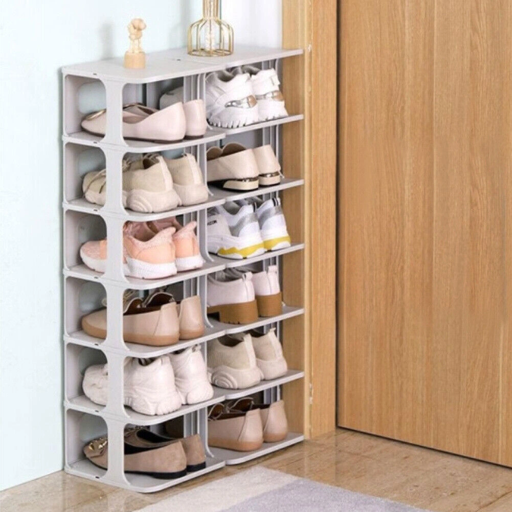 7-Tier Shoe Rack Tall, Stackable Shoe Storage Organizer Shelf Cabinet, Home Footwear Stand view 3