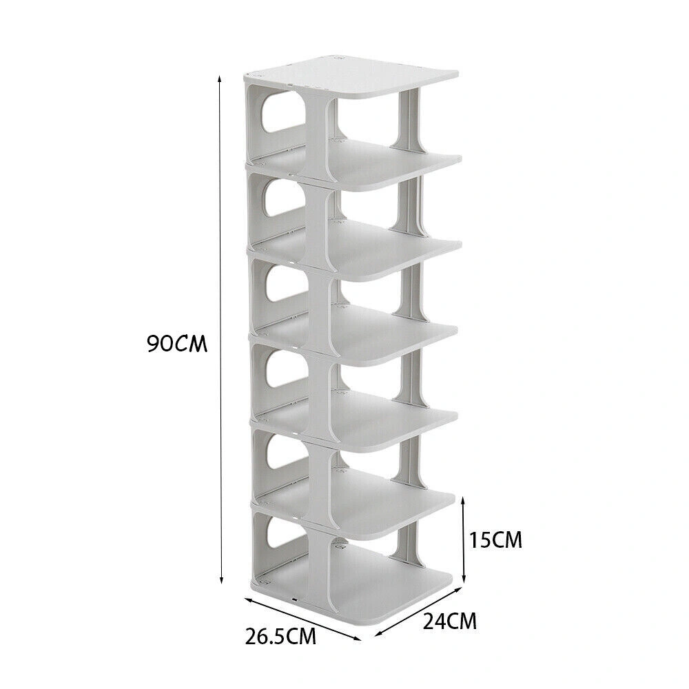 7-Tier Shoe Rack Tall, Stackable Shoe Storage Organizer Shelf Cabinet, Home Footwear Stand view 4