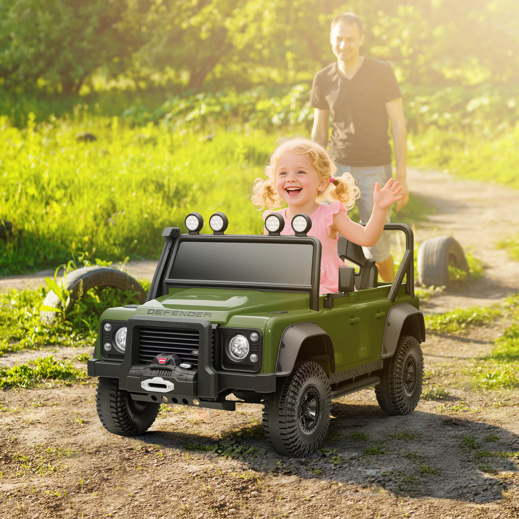 Electric Ride On Truck for Kids, 6V Battery Powered Car with Remote Control, Rocking Seat, MP3 Player & LED Lights, Red