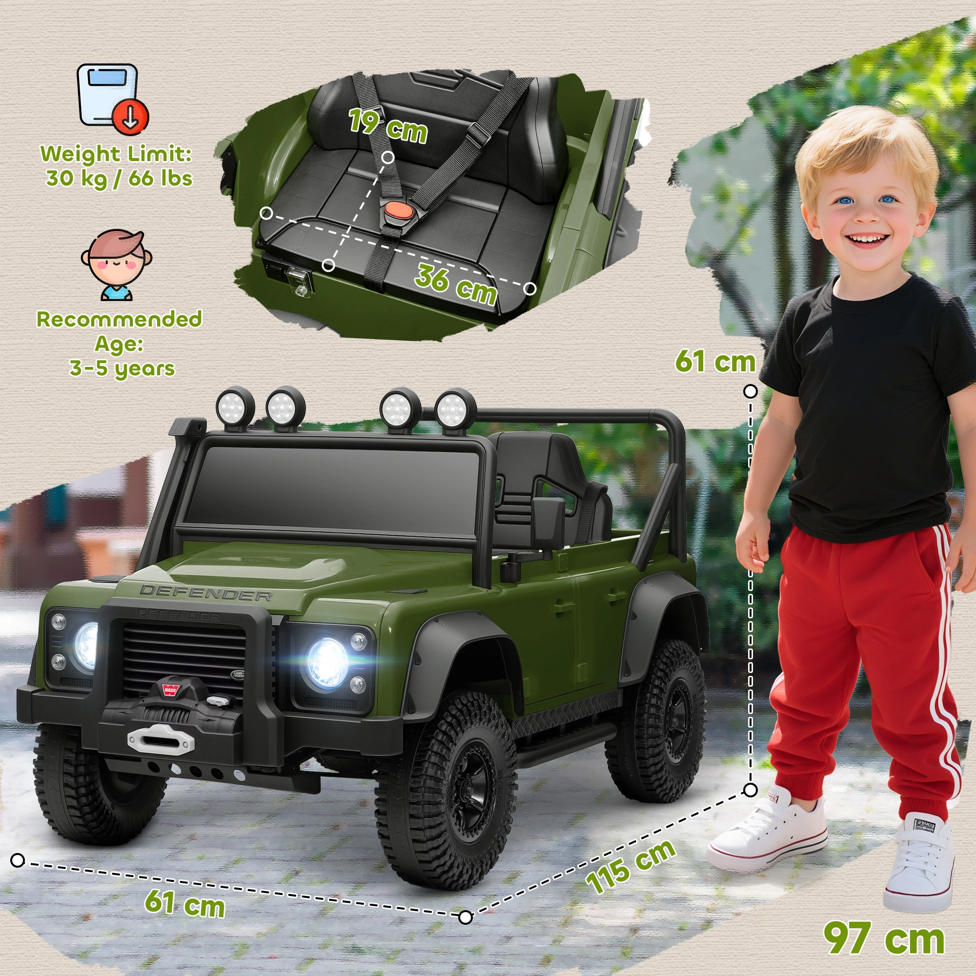 Electric Ride On Truck for Kids, 6V Battery Powered Car with Remote Control, Rocking Seat, MP3 Player & LED Lights, Red view 4
