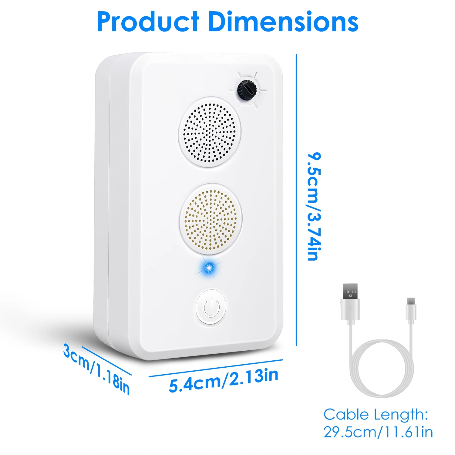 1‑75KHz Ultrasonic Electronic Unit, Rechargeable 950mAh Battery Powered Device with Dual Speakers, 6‑Level Settings for Home, Garage, Shed and Campsite view 11