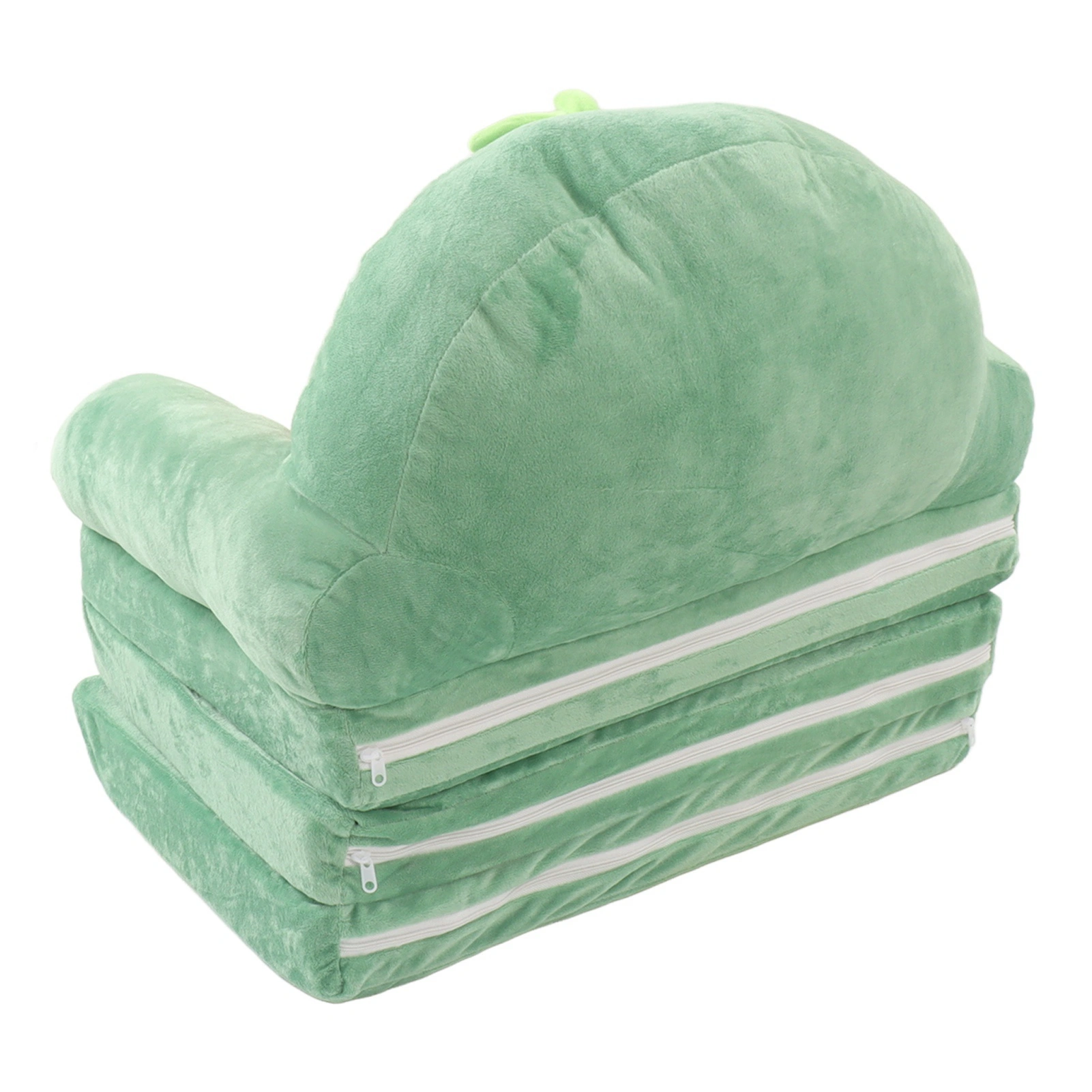 Cute Cartoon Foldable Kids Sofa Bed, 2 in 1 Backrest Armchair Children Folding Couch with Armrests, Green Kids Sofa for Living Room Bedroom view 5