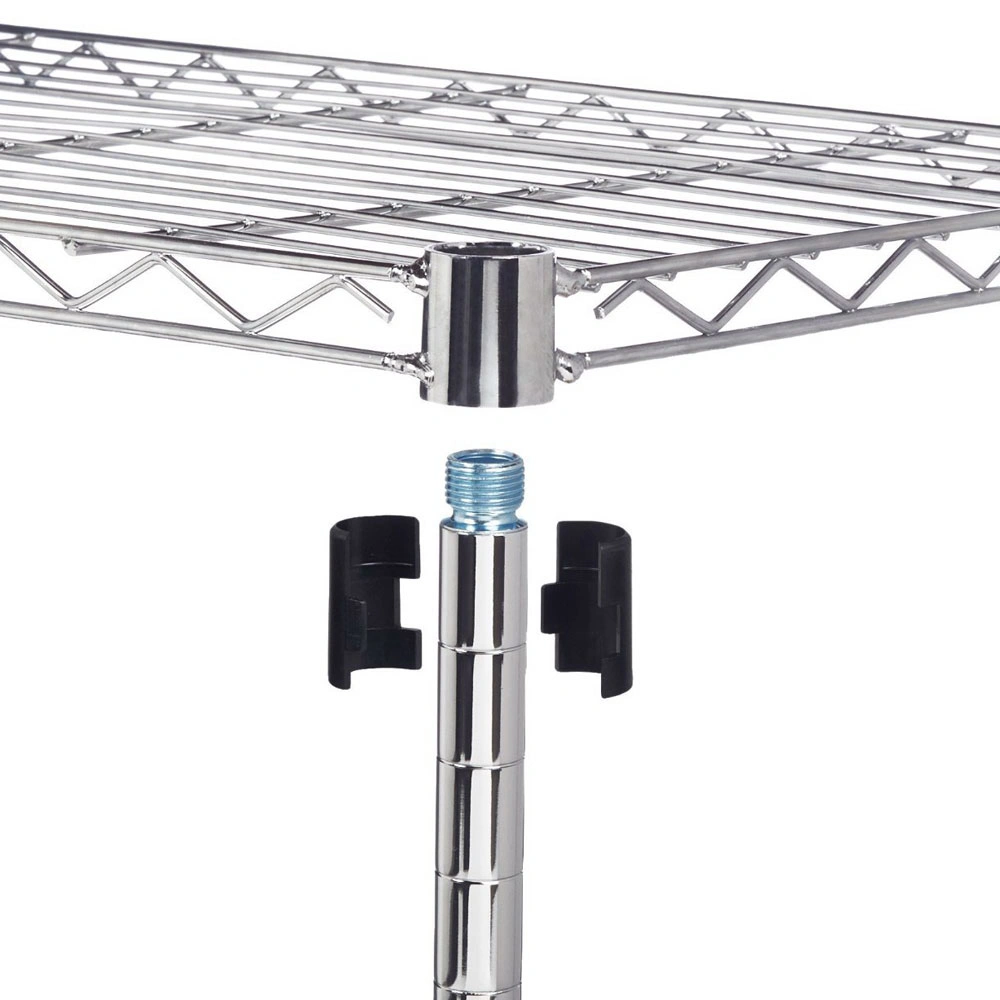 5-Tier Chrome Plated Steel Shelving Unit, Heavy Duty Wire Storage Rack 180x90x35cm, Adjustable Metal Shelf for Garage, Warehouse, Kitchen view 12