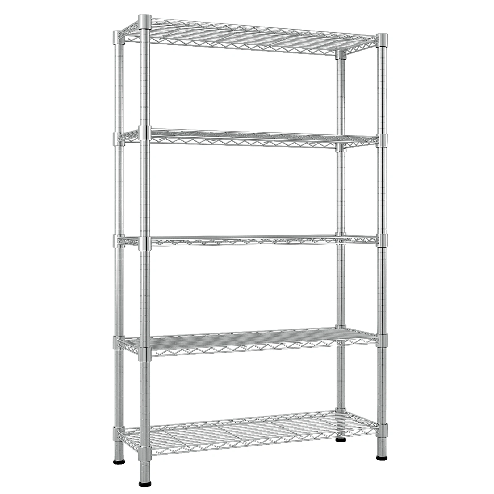 5-Tier Chrome Plated Steel Shelving Unit, Heavy Duty Wire Storage Rack 180x90x35cm, Adjustable Metal Shelf for Garage, Warehouse, Kitchen view 3