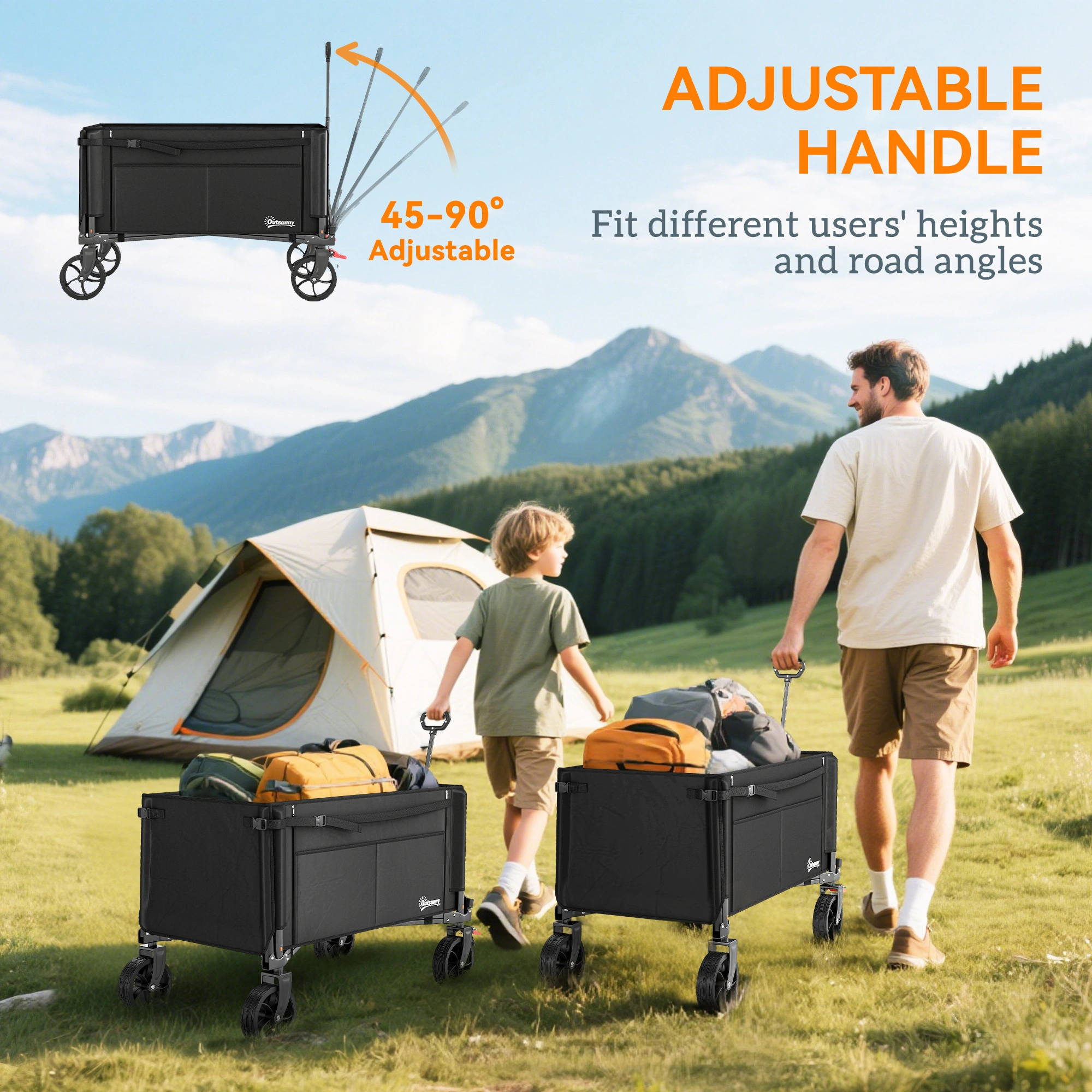 Heavy Duty Folding Hand Truck, 2-Wheel Convertible Utility Cart, Stair Climbing Dolly, Multi-Position Rolling Loading Cart view 4