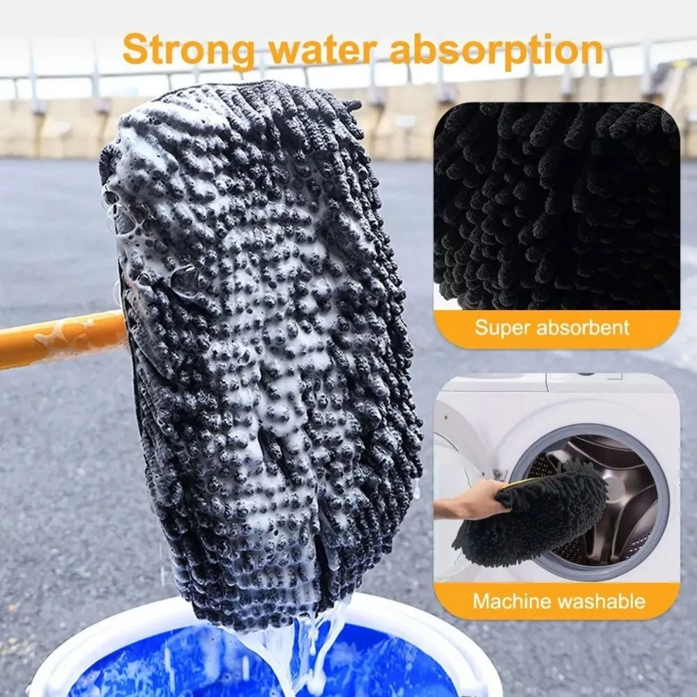 Telescopic Car Wash Brush Kit with Mop Attachment, Adjustable Long Handle Vehicle Cleaning Tool view 3