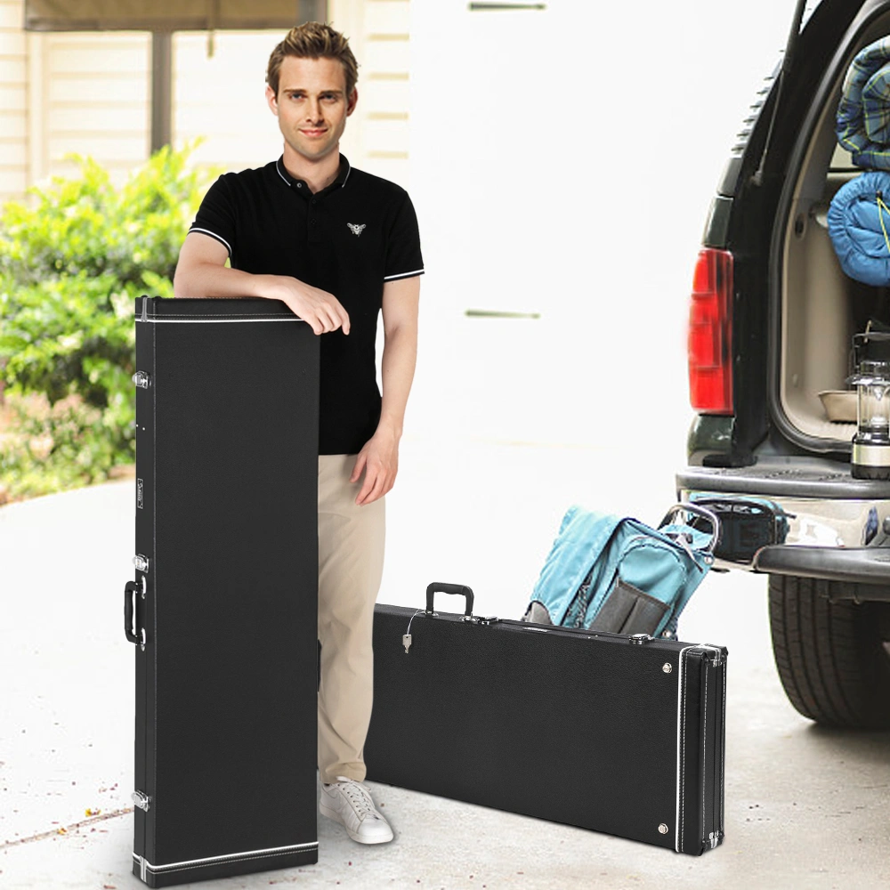 High Grade Electric Guitar Square Hard Case Flat Black view 15