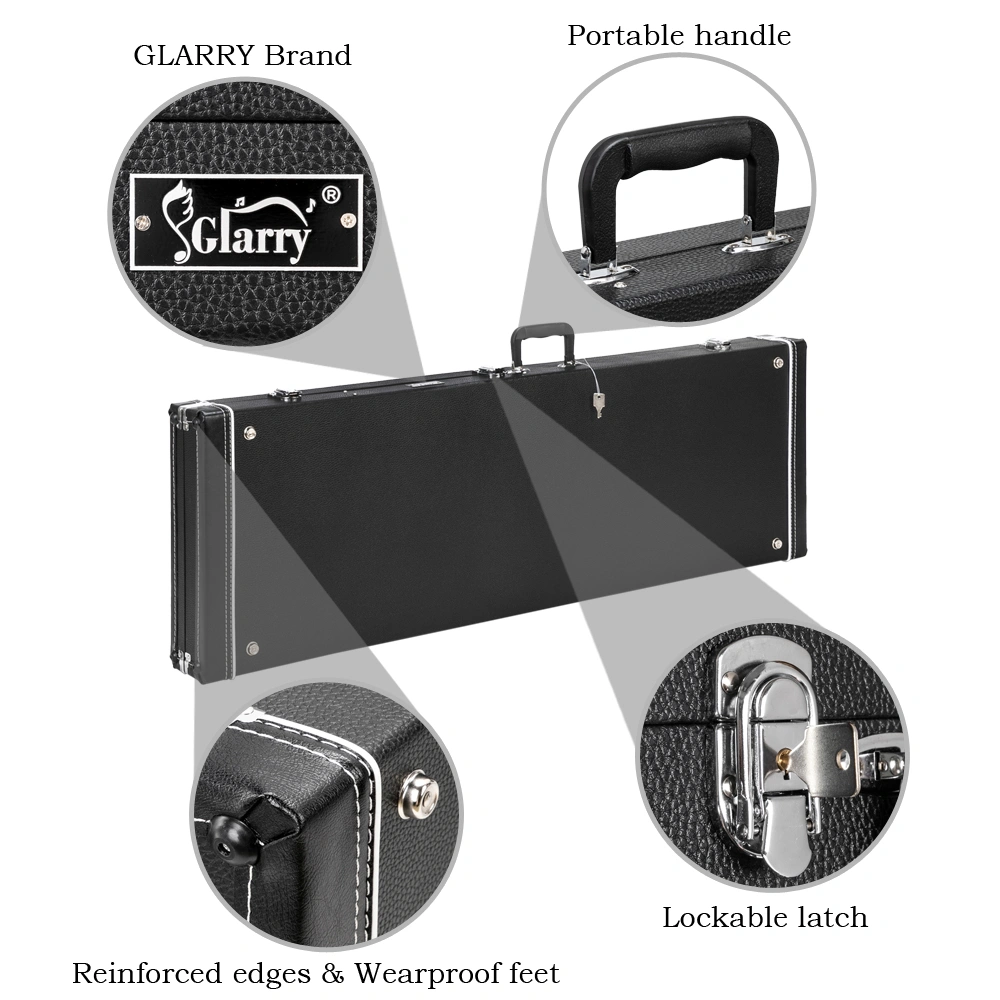 High Grade Electric Guitar Square Hard Case Flat Black view 17