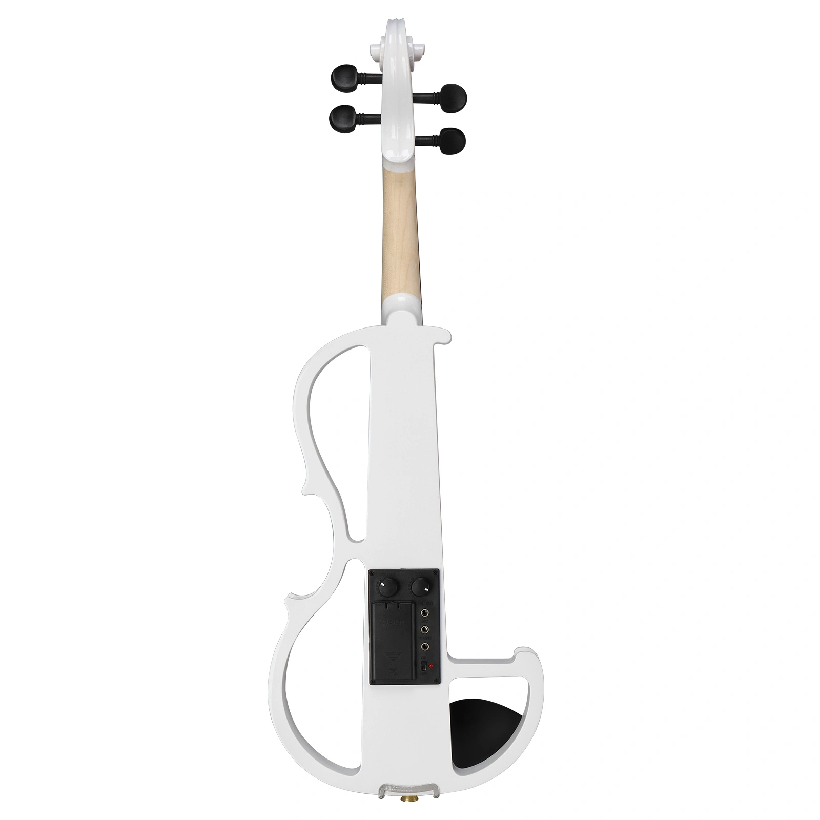 Full Size 4/4 Bunnel Edge Electric Silent Violin with Case Bow Rosin Headphone Connecting Line White view 12