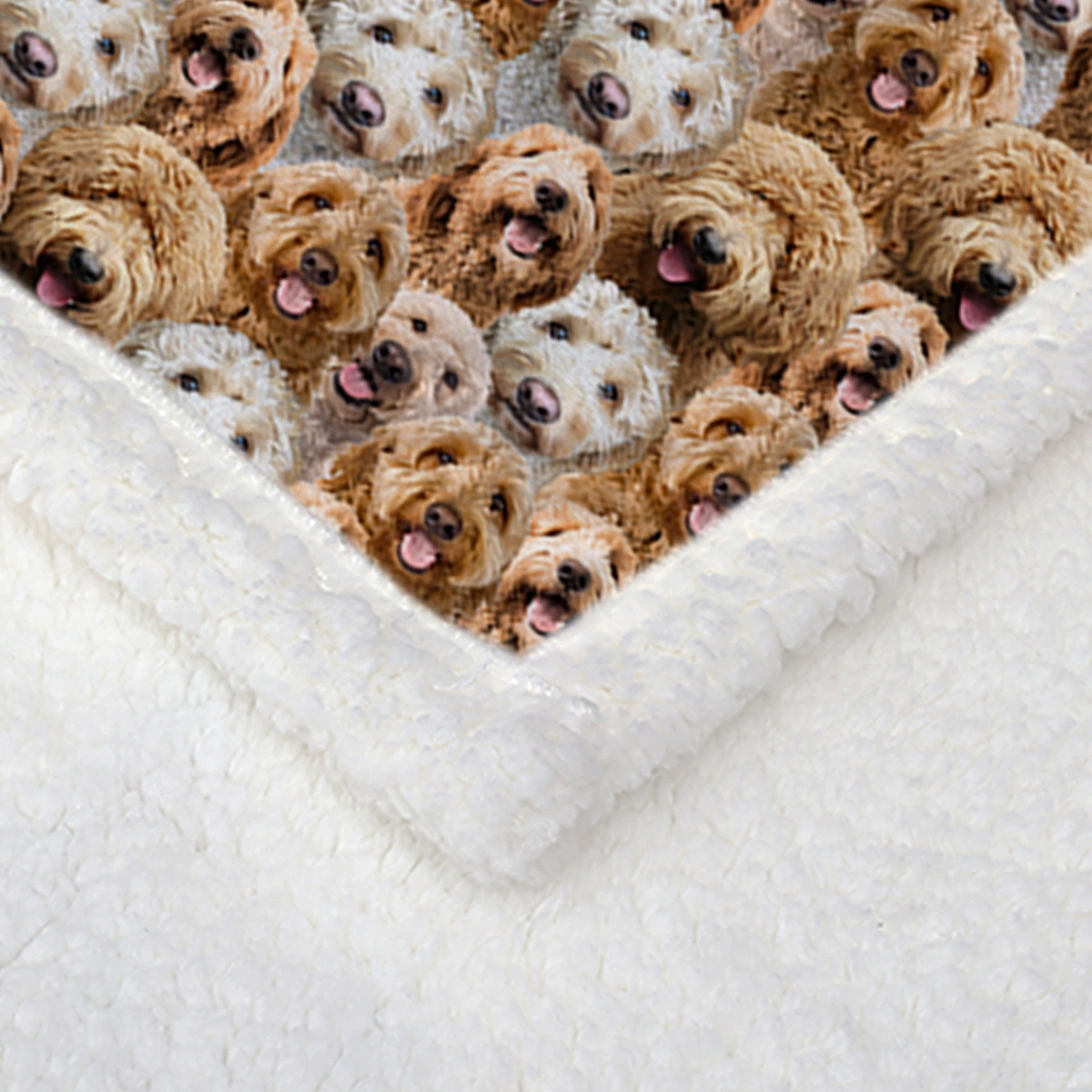 Cockapoo Fleece Blanket Sherpa Throw Blanket 150x200cm Cute Puppy Dog Animal Pattern Fuzzy Blanket for Kids Adults Women Gift view 2
