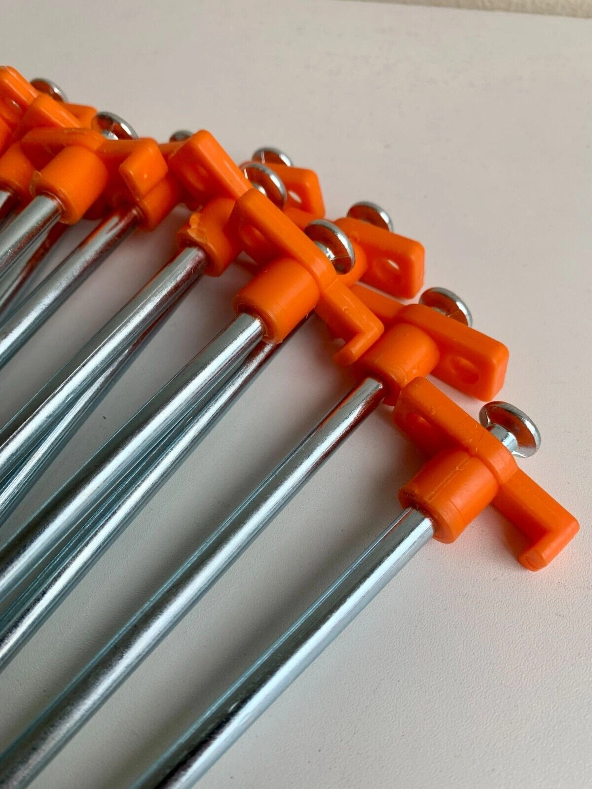 20x Heavy Duty Rock Pegs 25cm - Hi Vis Hook Top Ground Stakes for Camping Tent Awning view 3