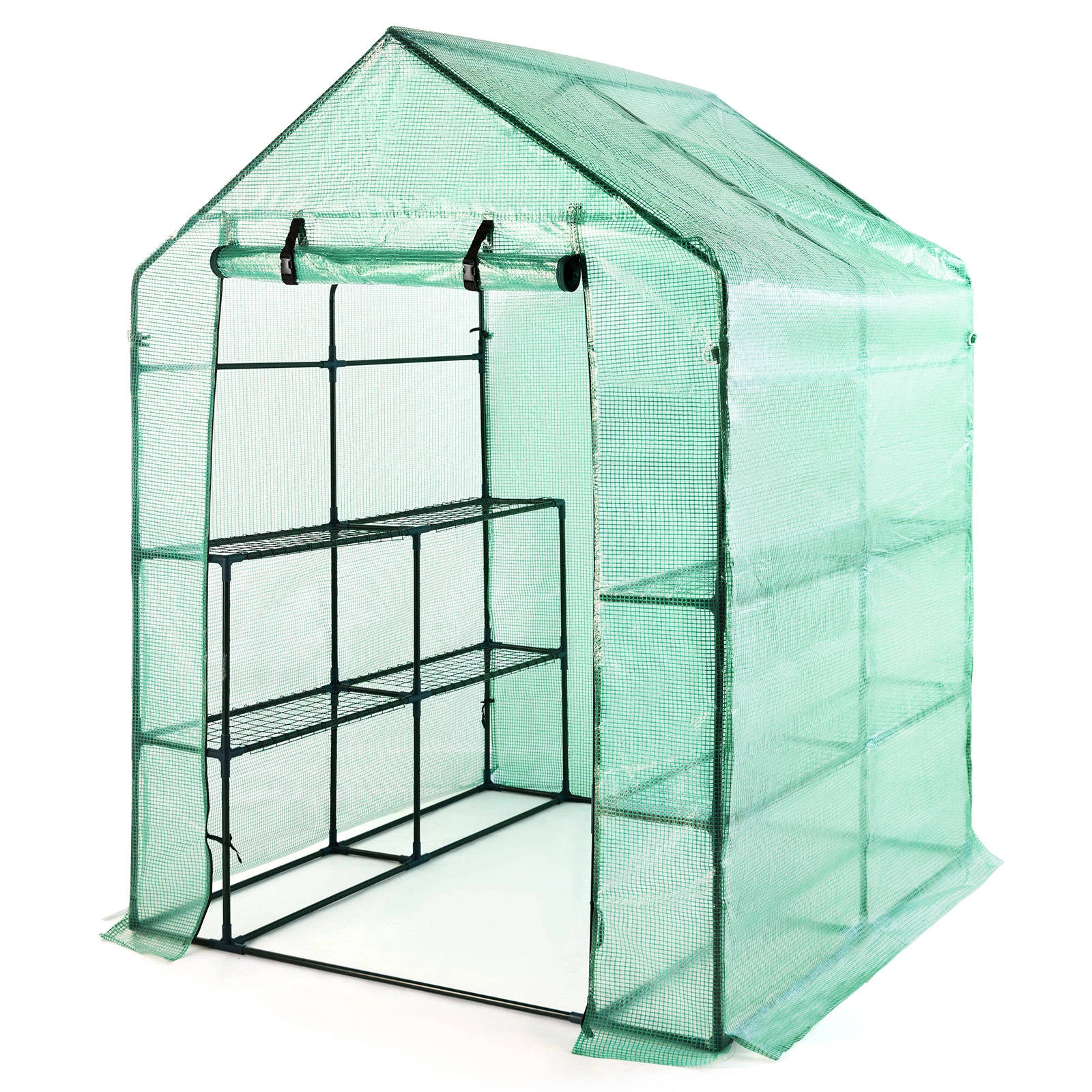 Walk In Garden Greenhouse - Polycarbonate Walkthrough Plant House with Ventilation