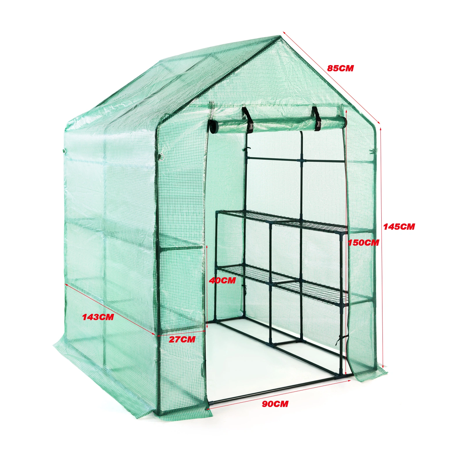 Walk In Garden Greenhouse - Polycarbonate Walkthrough Plant House with Ventilation view 3