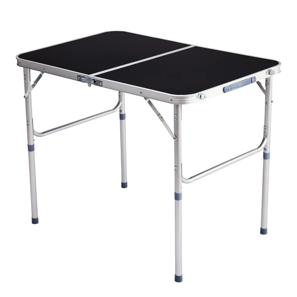 3ft Aluminum Alloy Folding Table Black view 3