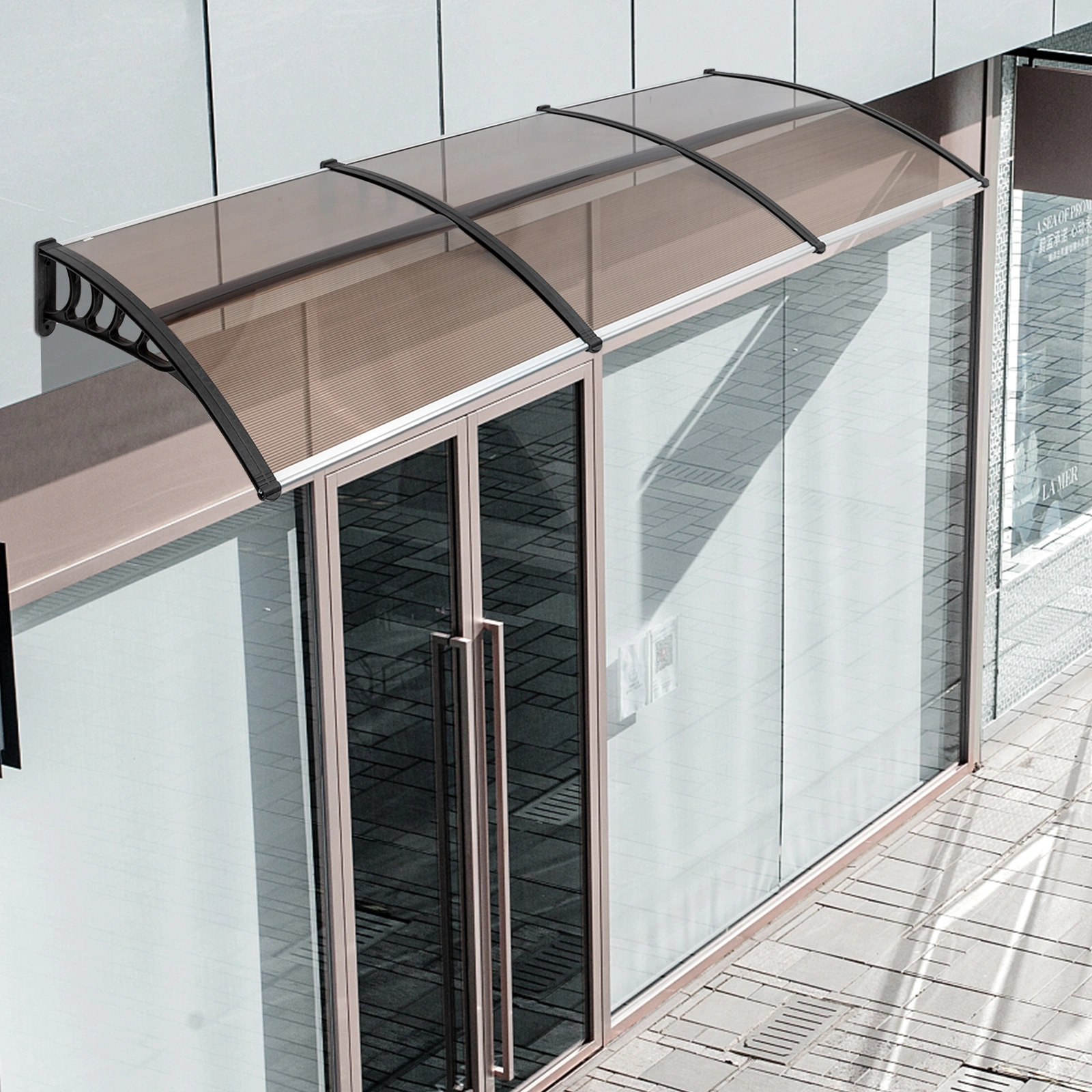 HT-300 x 100 Household Application Door & Window Rain Cover Eaves Brown Board & Black Holder view 21