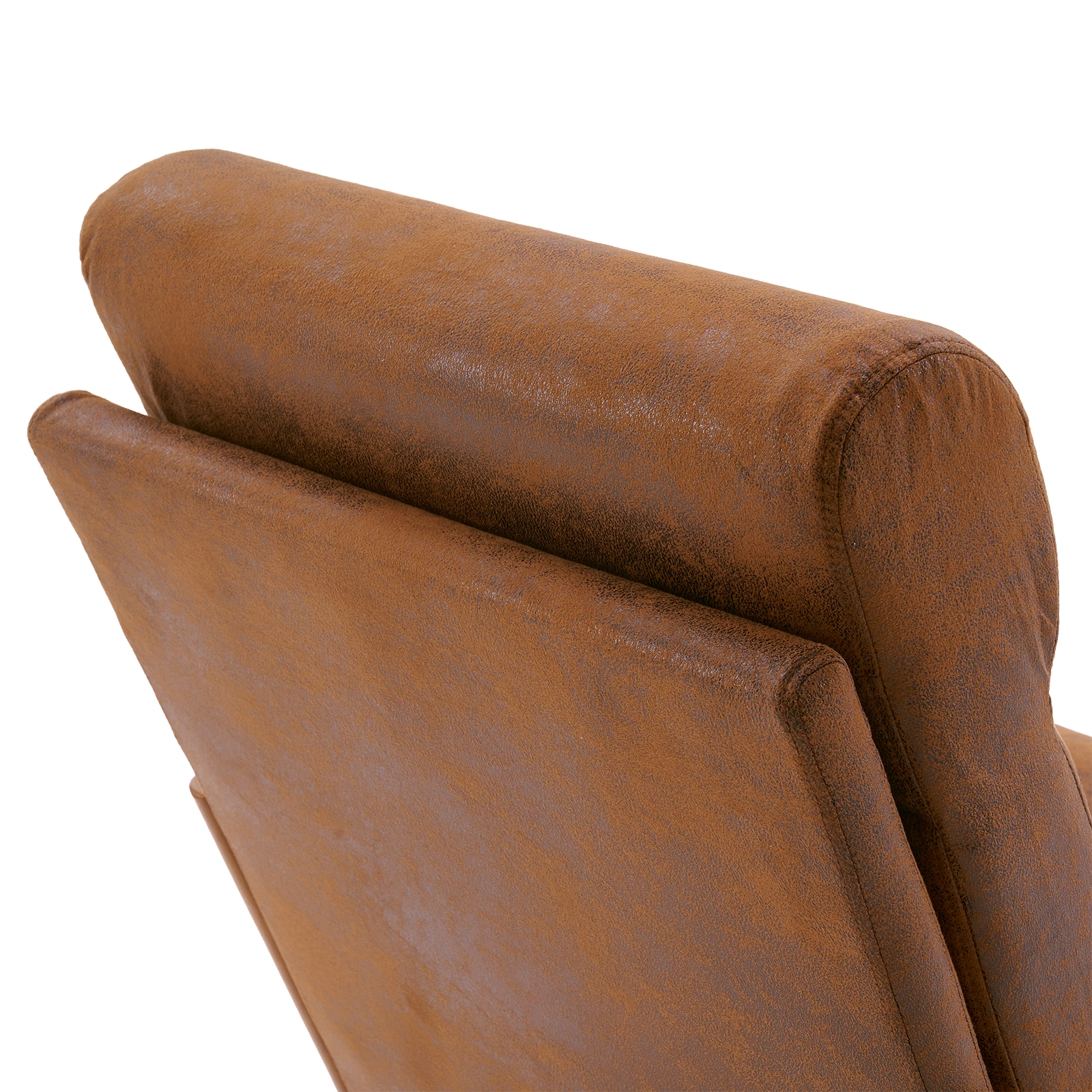 High Back Solid Wood Armrest Backrest Iron Frame Bronzing Cloth Indoor Leisure Chair Orange view 13