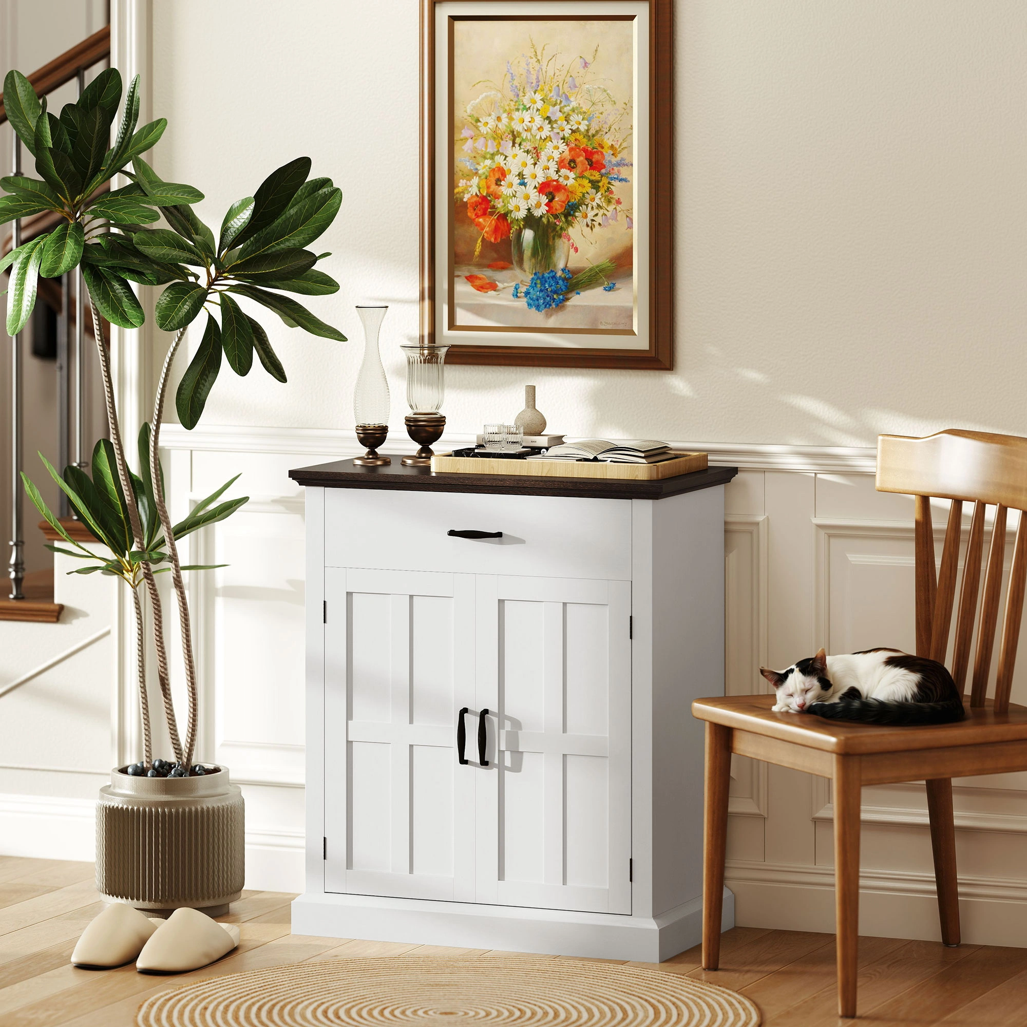 Modern Sideboard Buffet Cabinet with Storage Shelves & Drawers for Dining Room, Living Room view 4