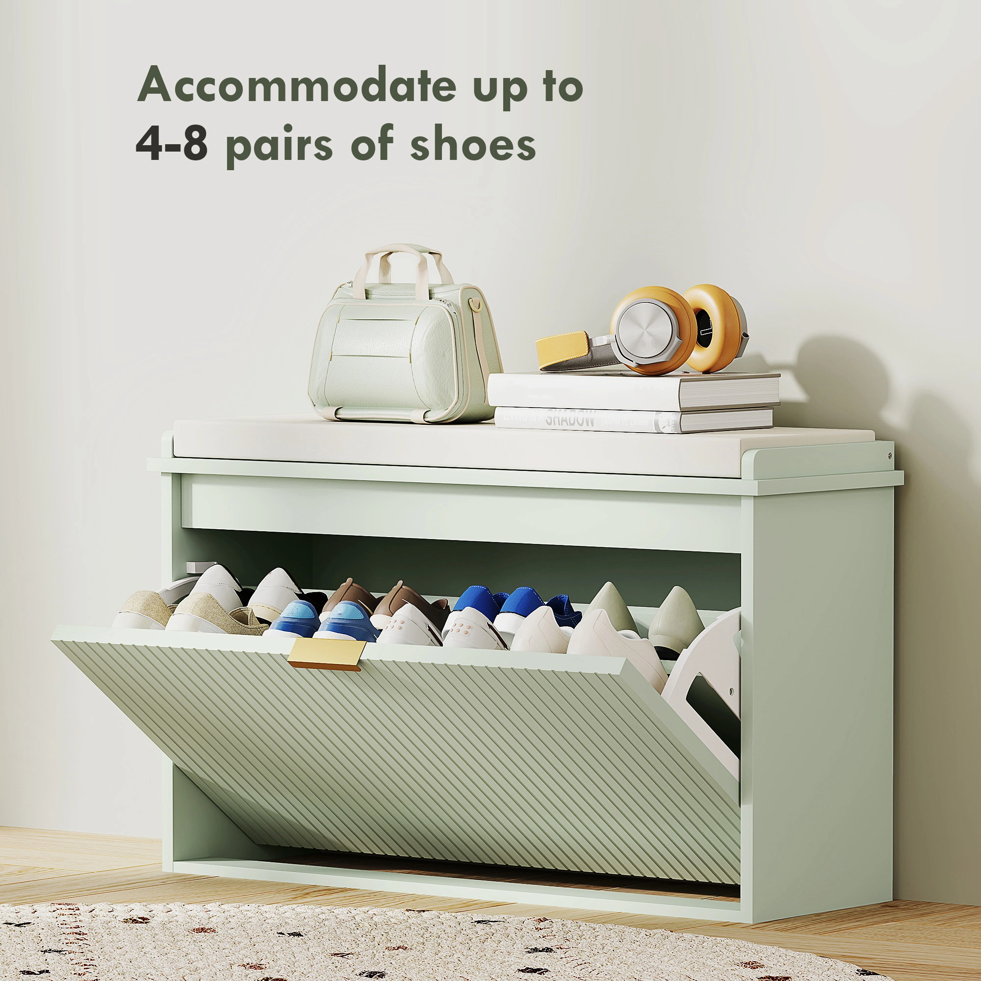 Shoe Storage Cabinet with Drawers, Multi-Layer Entryway Shoe Rack Organizer, Compact Hallway Shoe Cabinet for Home view 5