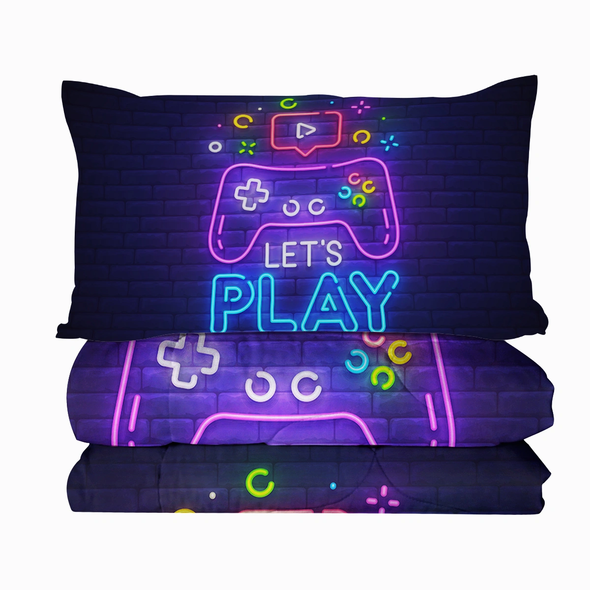 3PCS Colorful Radiance Comforter Set Queen Size, Enchanting Fascinating Bedding Set, Soft Cozy Duvet Cover Set for Bedroom view 3