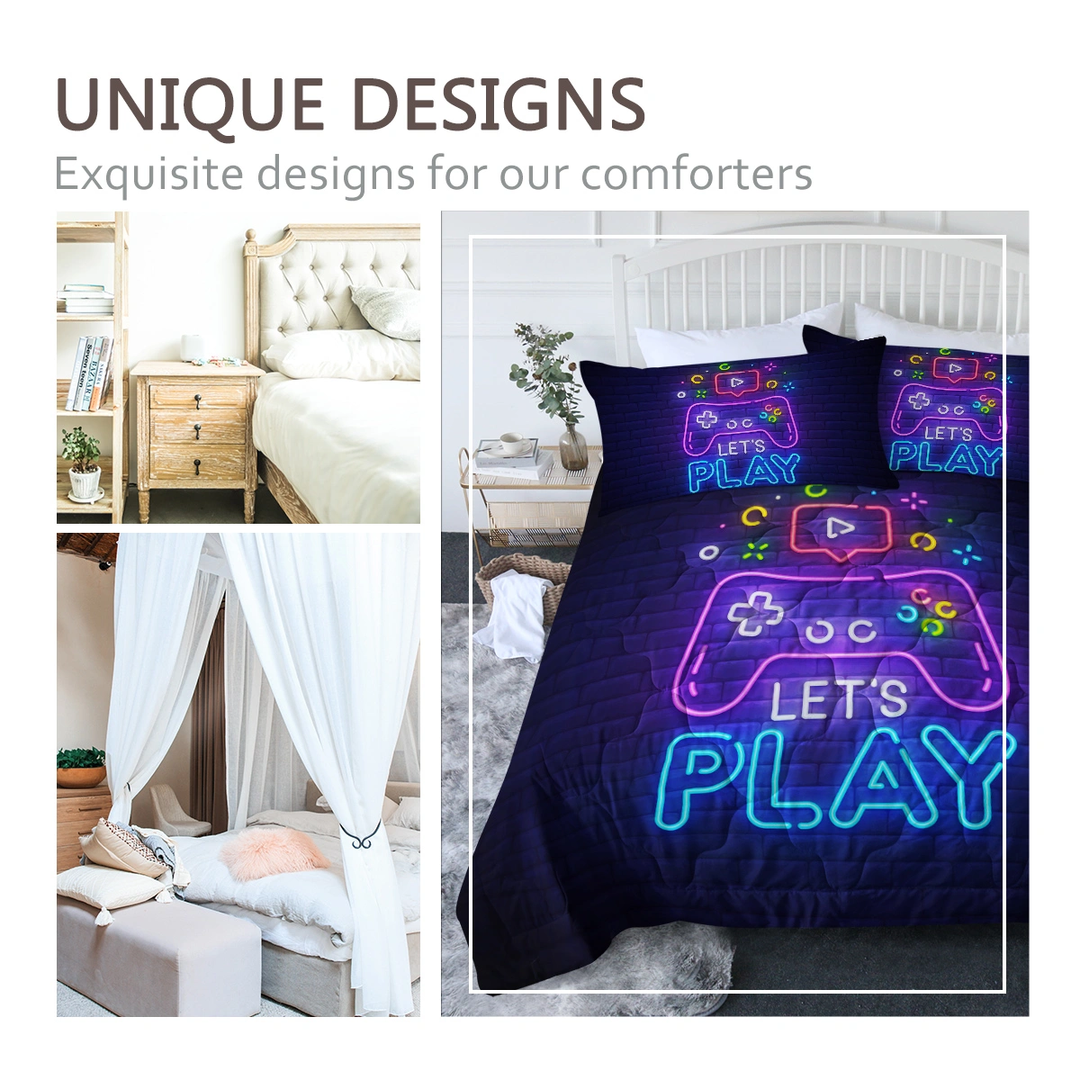 3PCS Colorful Radiance Comforter Set Queen Size, Enchanting Fascinating Bedding Set, Soft Cozy Duvet Cover Set for Bedroom view 6