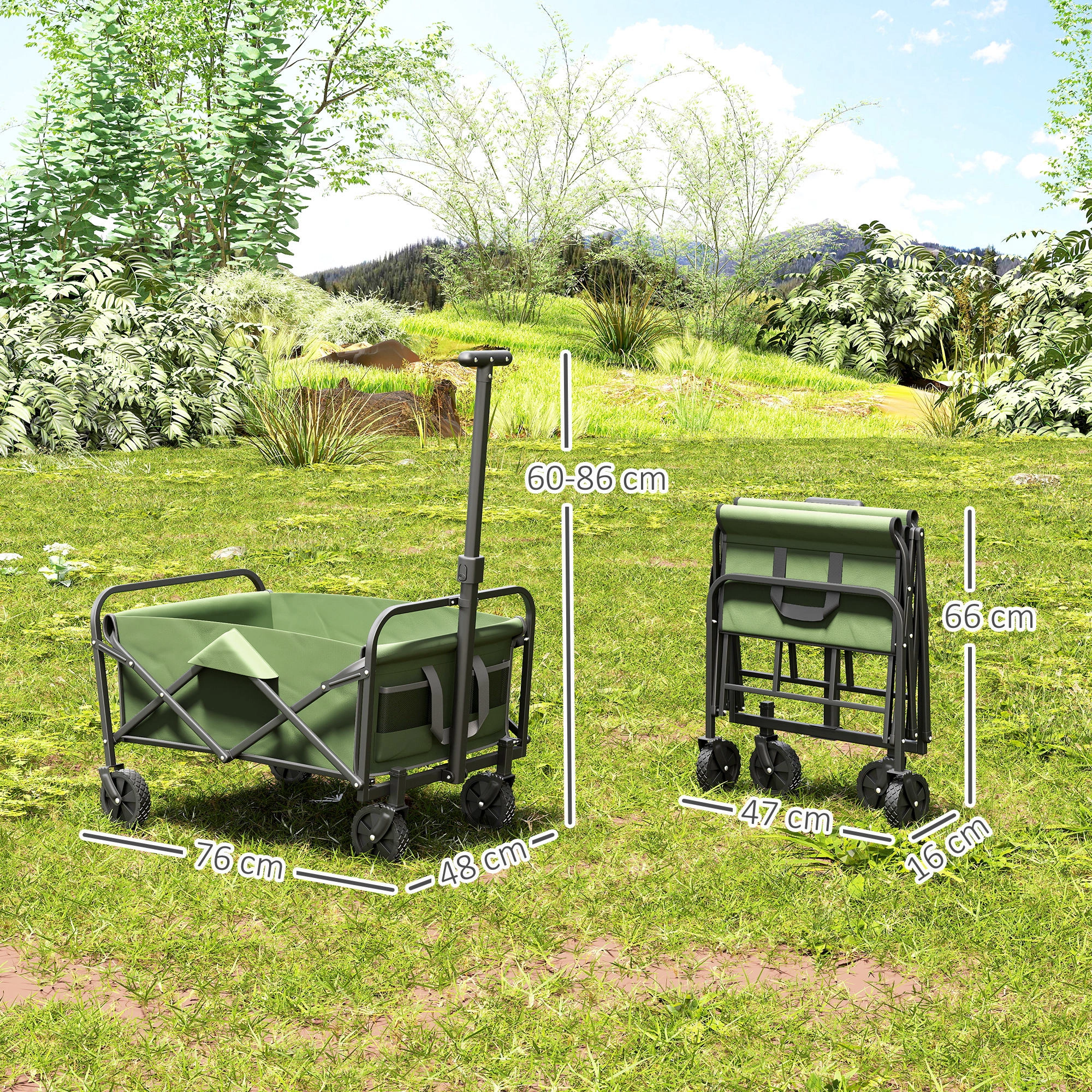 Portable Folding Hand Truck, Collapsible Utility Cart, Heavy Duty Moving Luggage Carrier Trolley view 2