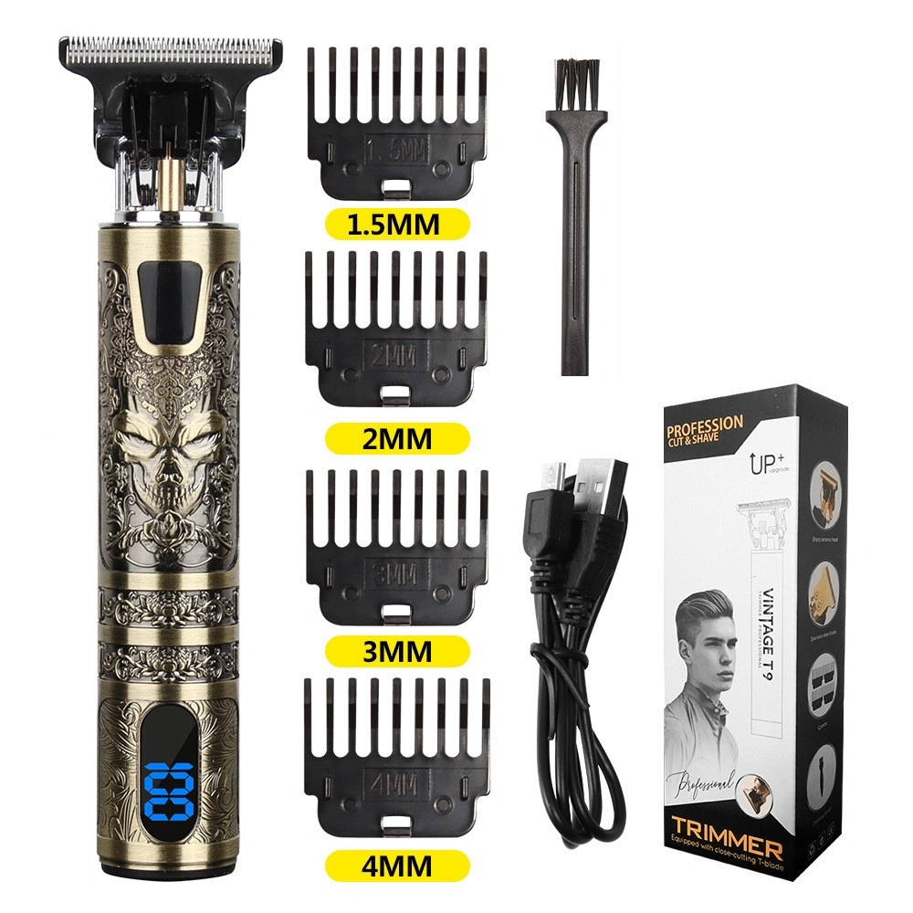 Professional Men Cordless Hair Clippers Beard Trimmer with LCD Screen Display Cutting Kit