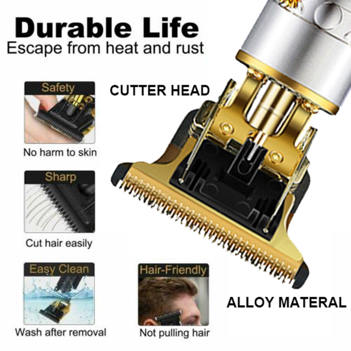 Professional Men Cordless Hair Clippers Beard Trimmer with LCD Screen Display Cutting Kit view 4