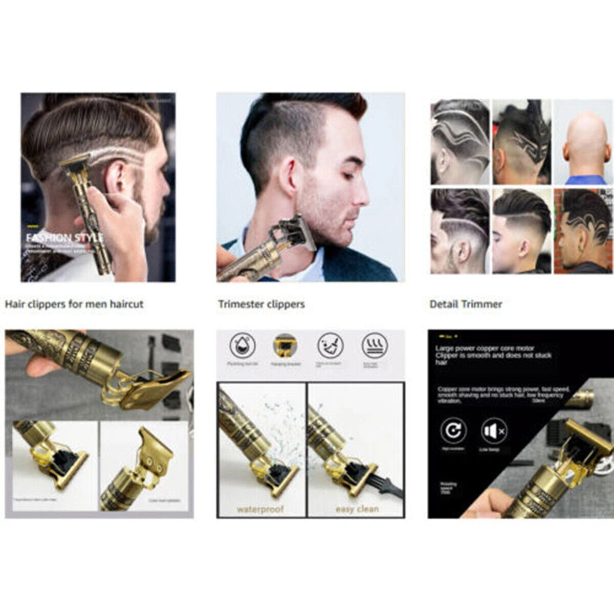 Professional Men Cordless Hair Clippers Beard Trimmer with LCD Screen Display Cutting Kit view 5