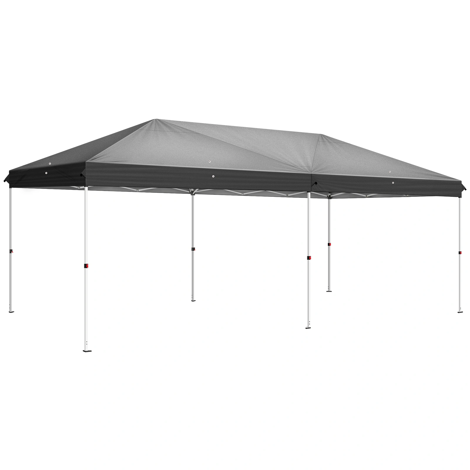 10'x20' Pop Up Canopy Tent, 210D Oxford Gazebo w/ 6 Mesh Sidewalls & 6 Zipper Doors, White Powder Coated Iron Frame 28/22mm Legs, Carry Bag, Dark Gray view 3