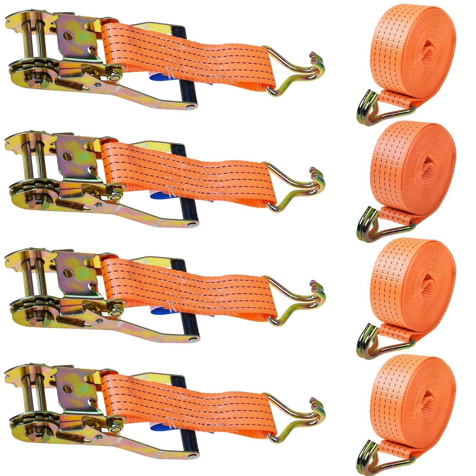 4X Heavy Duty Ratchet Ties Down Straps 50mm-6 Meter Lashing Cargo Luggage 3000KG view 3