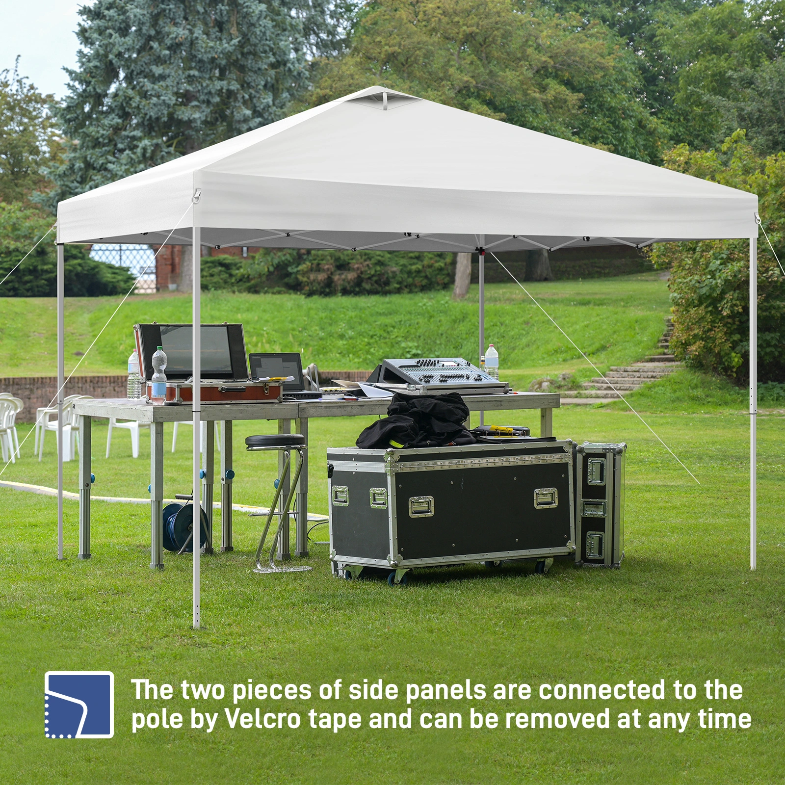 10x10FT Pop Up Canopy Tent with 2 Sidewalls, Outdoor Party Shelter Canopy for Events view 12