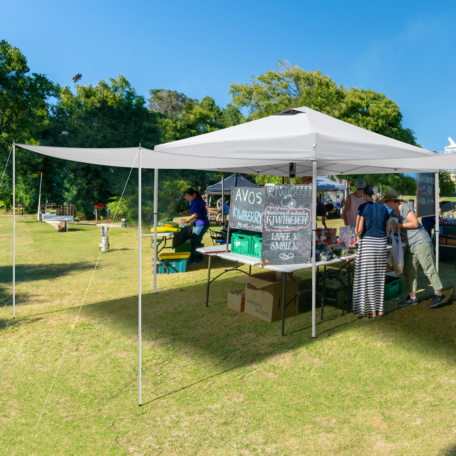 10x10FT Pop Up Canopy Tent with 2 Sidewalls, Outdoor Party Shelter Canopy for Events view 18