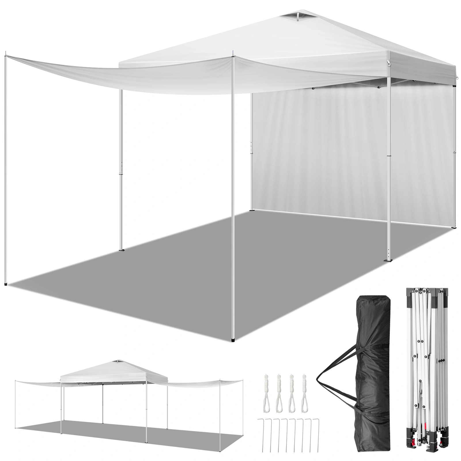 10x10FT Pop Up Canopy Tent with 2 Sidewalls, Outdoor Party Shelter Canopy for Events view 20
