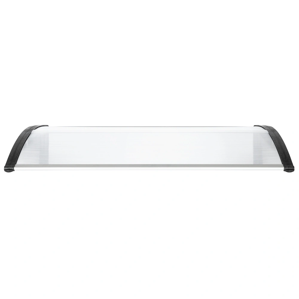 HT-120x80 Door & Window Rain Eaves Canopy - White, Black Bracket view 6