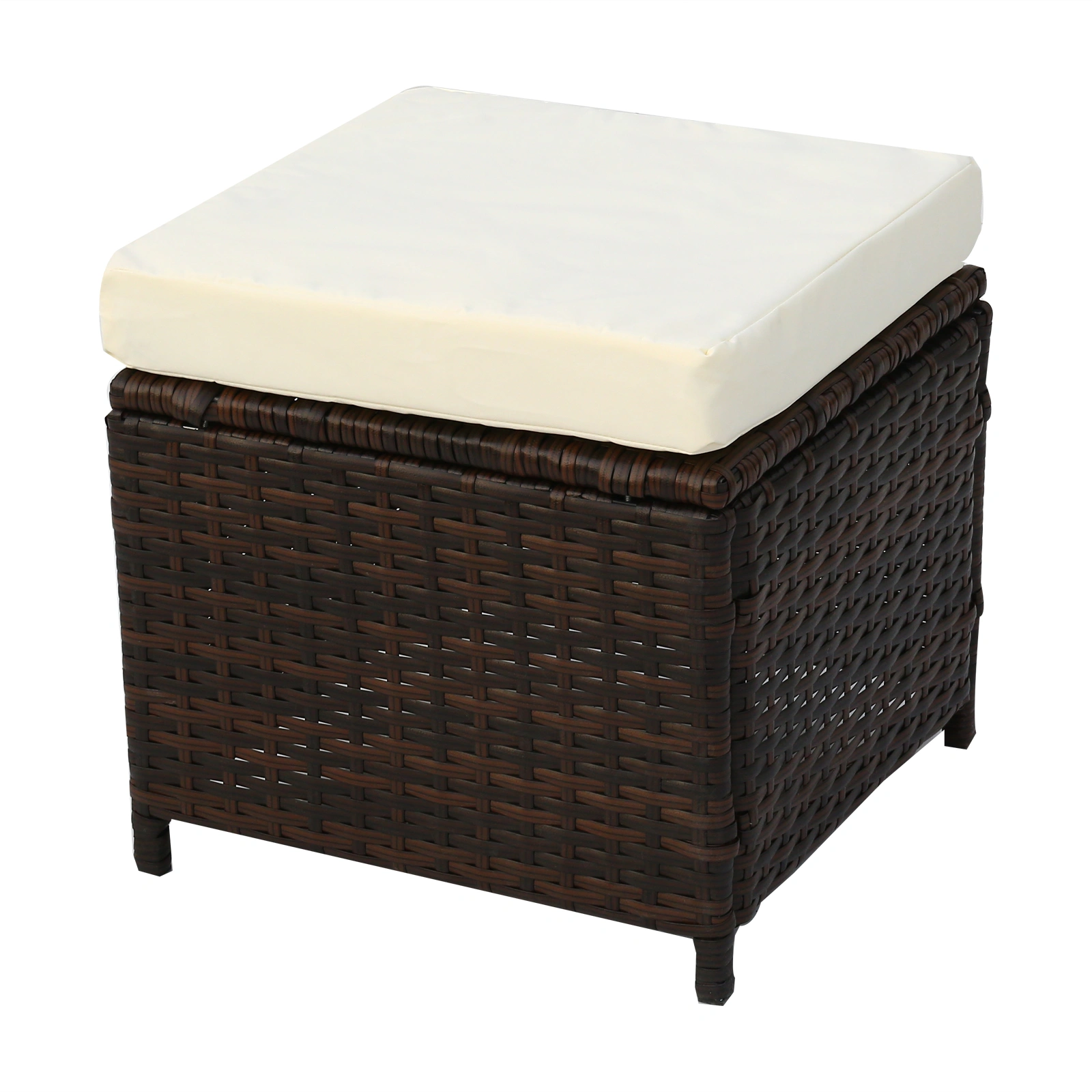 9-Seater Rattan Outdoor Furniture Set Brown Gradient Wicker Dining Sofa with Glass Table, Beige Cushions & Free Rain Cover - UK Flame Retardant Multi-Piece Garden Suite