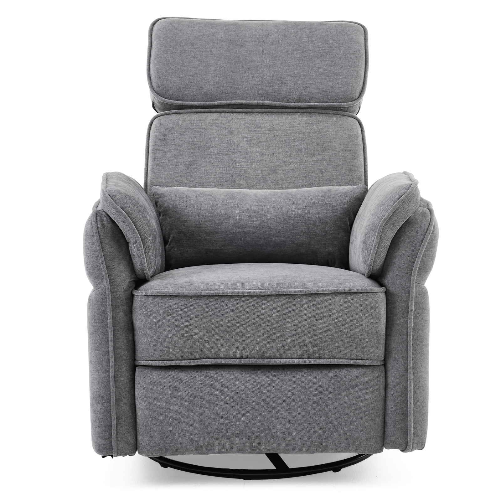 Electric Power Recliner Chair, 300° Swivel Rocker, Adjustable Headrest & Foldable Armrests, 330 Lbs Weight Capacity Indoor Functional Chair with Cushion, Dark Gray Chenille view 5