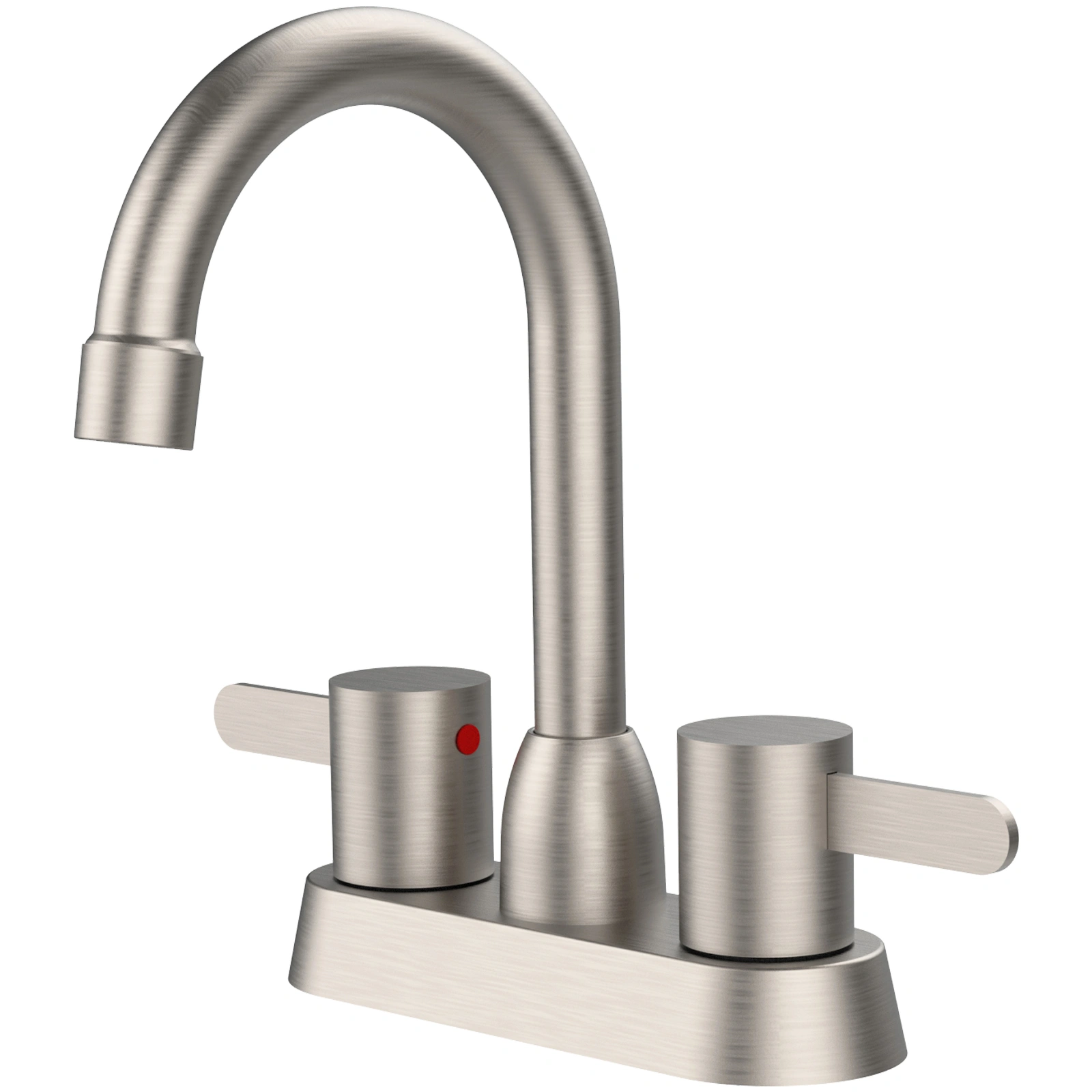 2 Handles Bathroom Sink Faucet, Brushed Nickel Centerset RV Bathroom Faucets for 3 Hole [pop-up drain and hose not included][Unable ship on weekends, TK/TEMU only for pickup, only TX10643 warehouse supports GOFO]