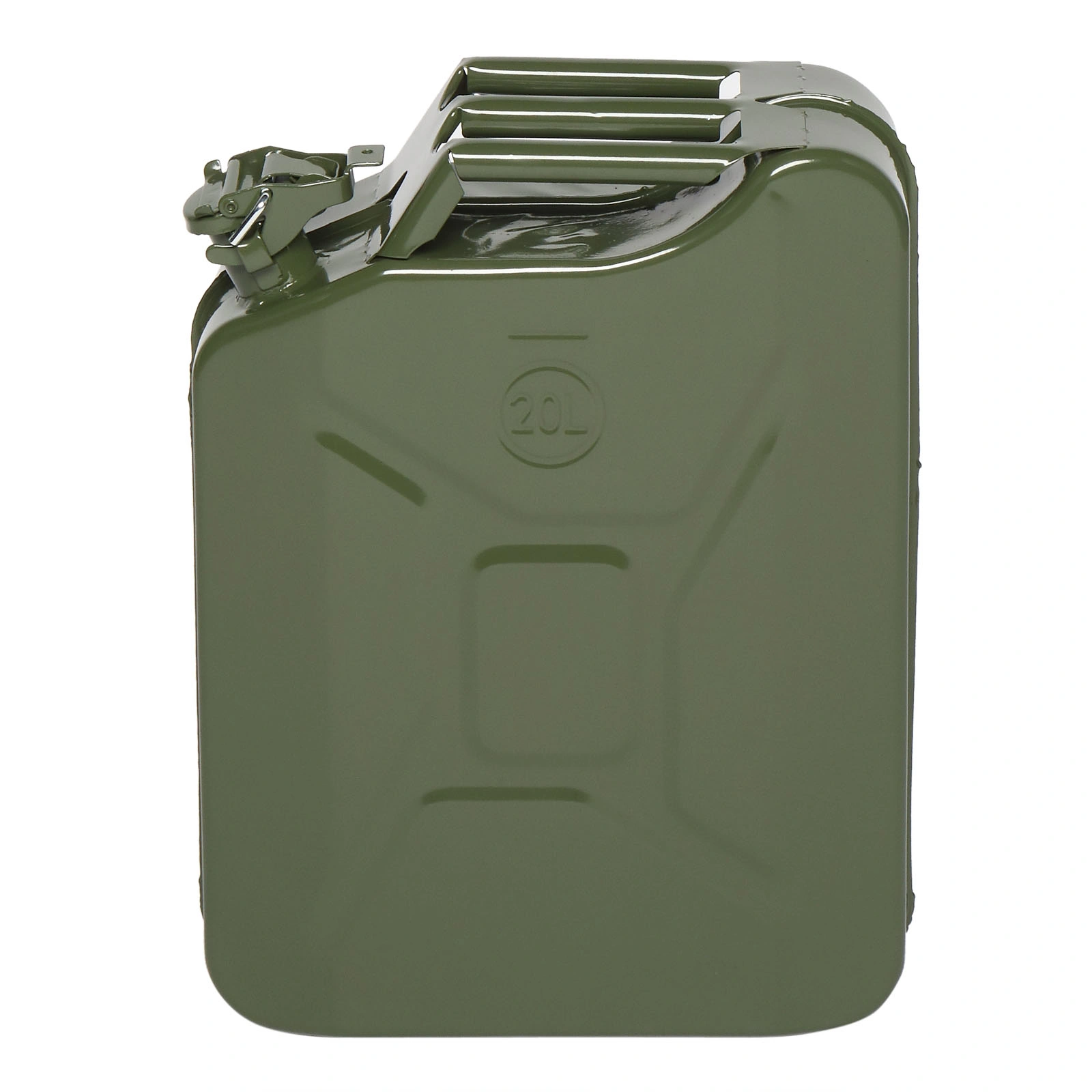 20L Jerry Can Fuel Storage Container - 0.6mm Steel British Style Pour Tube for Petrol Diesel, Army Green view 3