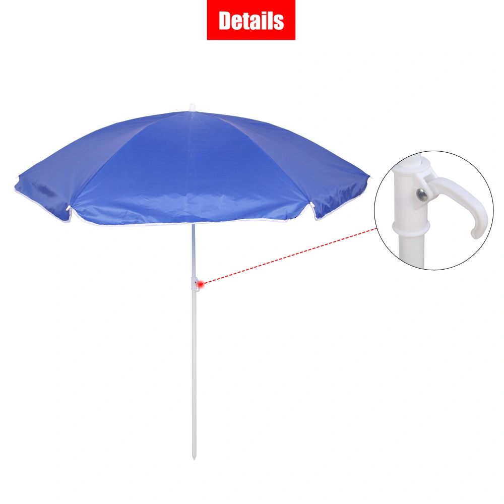 Portable Outdoor 2-Seat Folding Chair with Removable Sun Umbrella Blue view 44