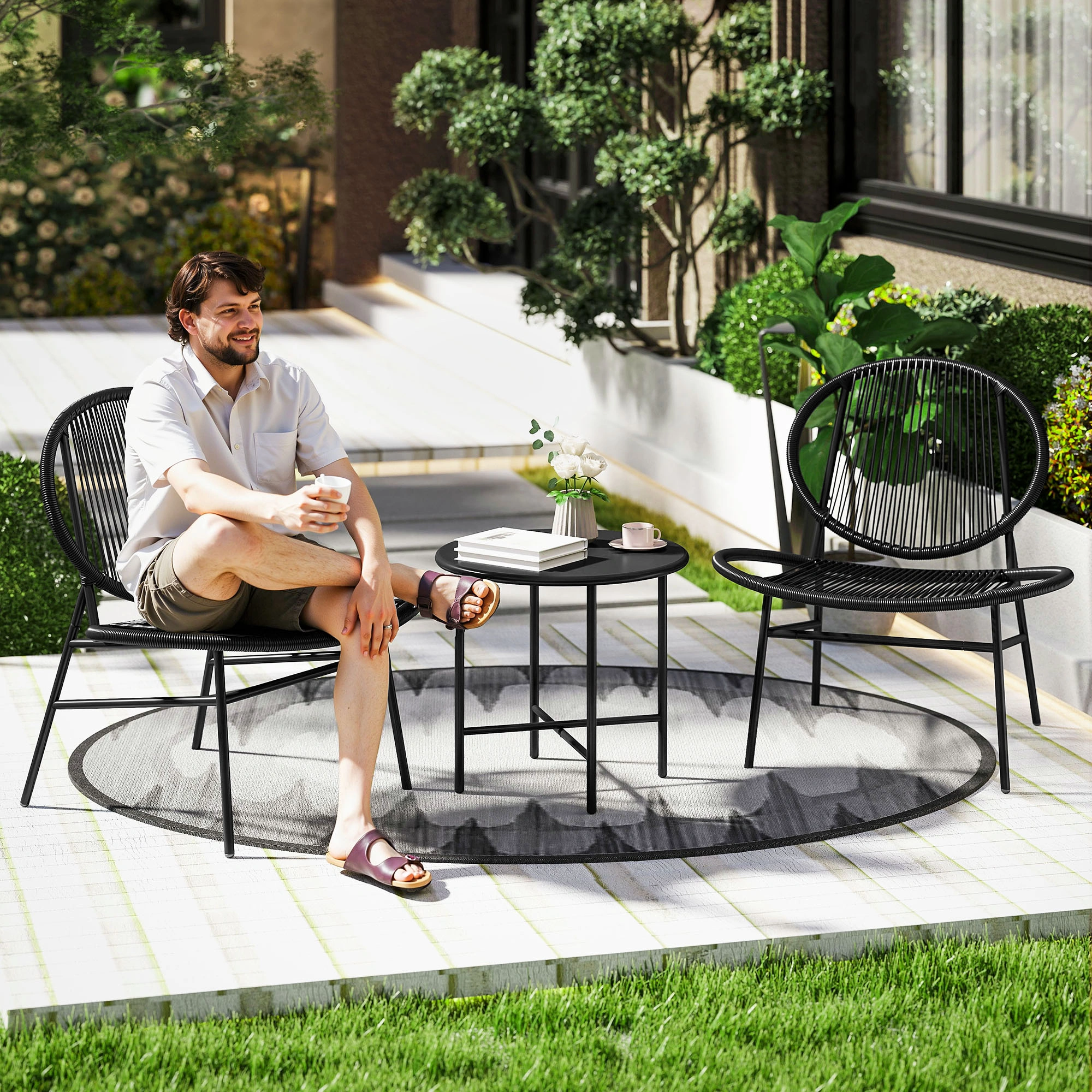 Wooden Garden Rocking Chair for Porch & Deck