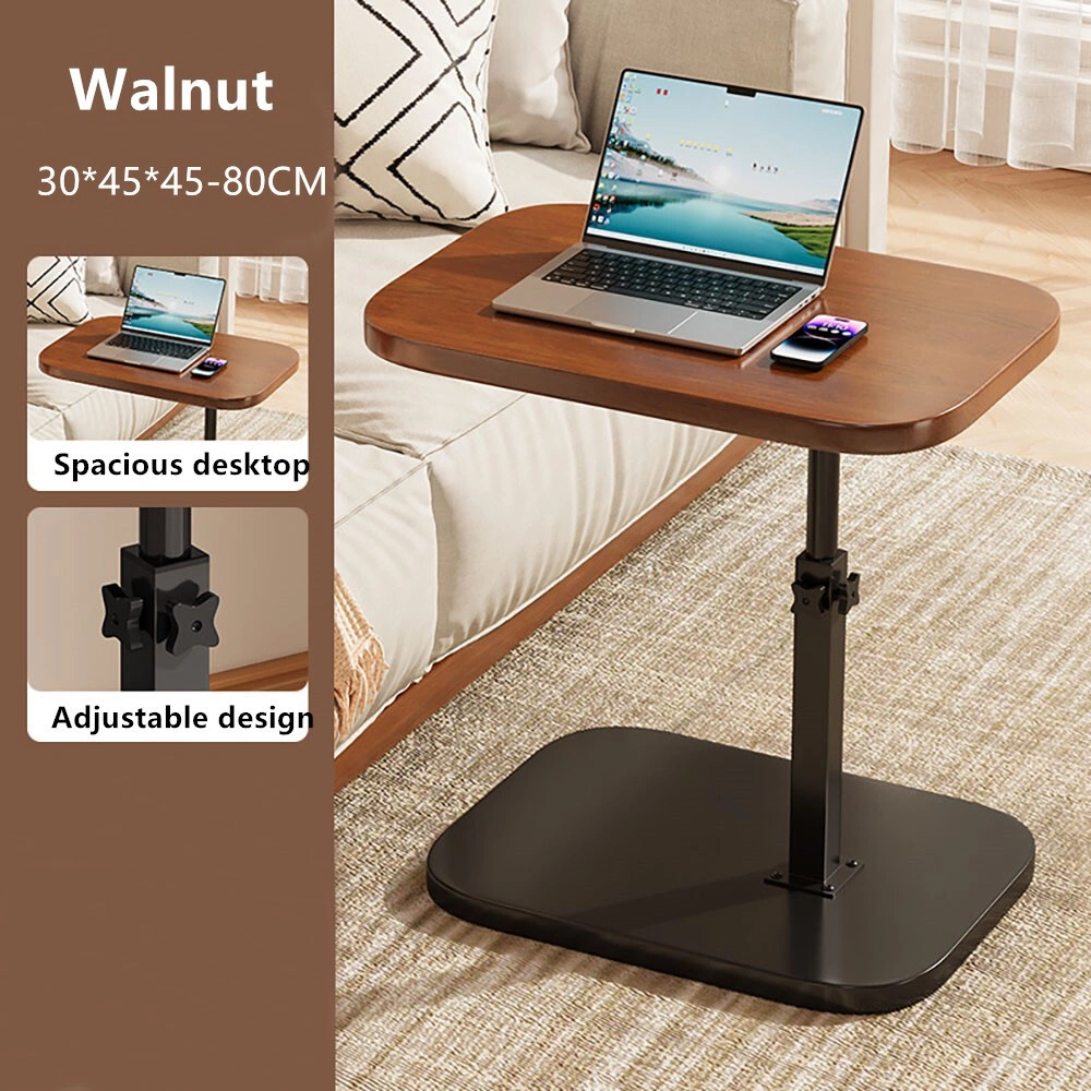C-Shaped Side Table for Sofa, Adjustable End Table with USB Charging Port, Living Room Bedroom Coffee Laptop Table view 2