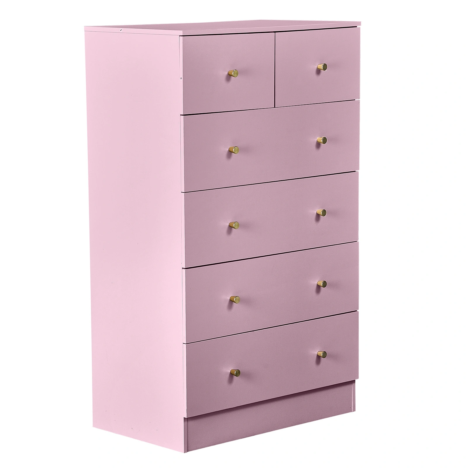 Macaron powder, particleboard with a textured melamine finish, 66*40*111cm, 4+2 drawer cabinet, matte gold handles view 10